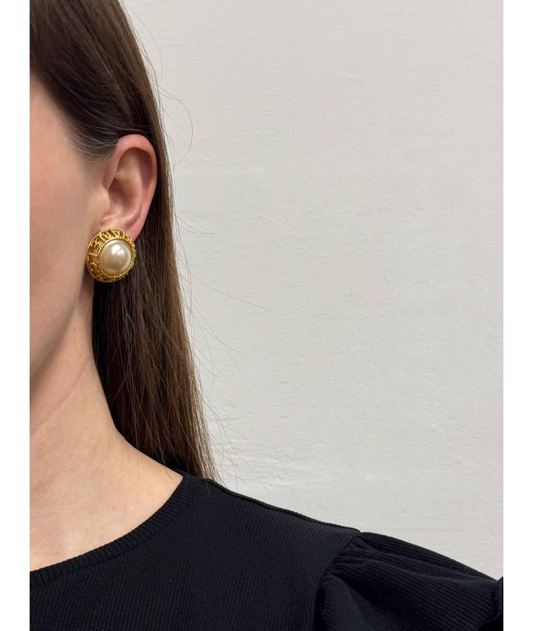 CHANEL Золотые позолоченные клипсы, фото 7