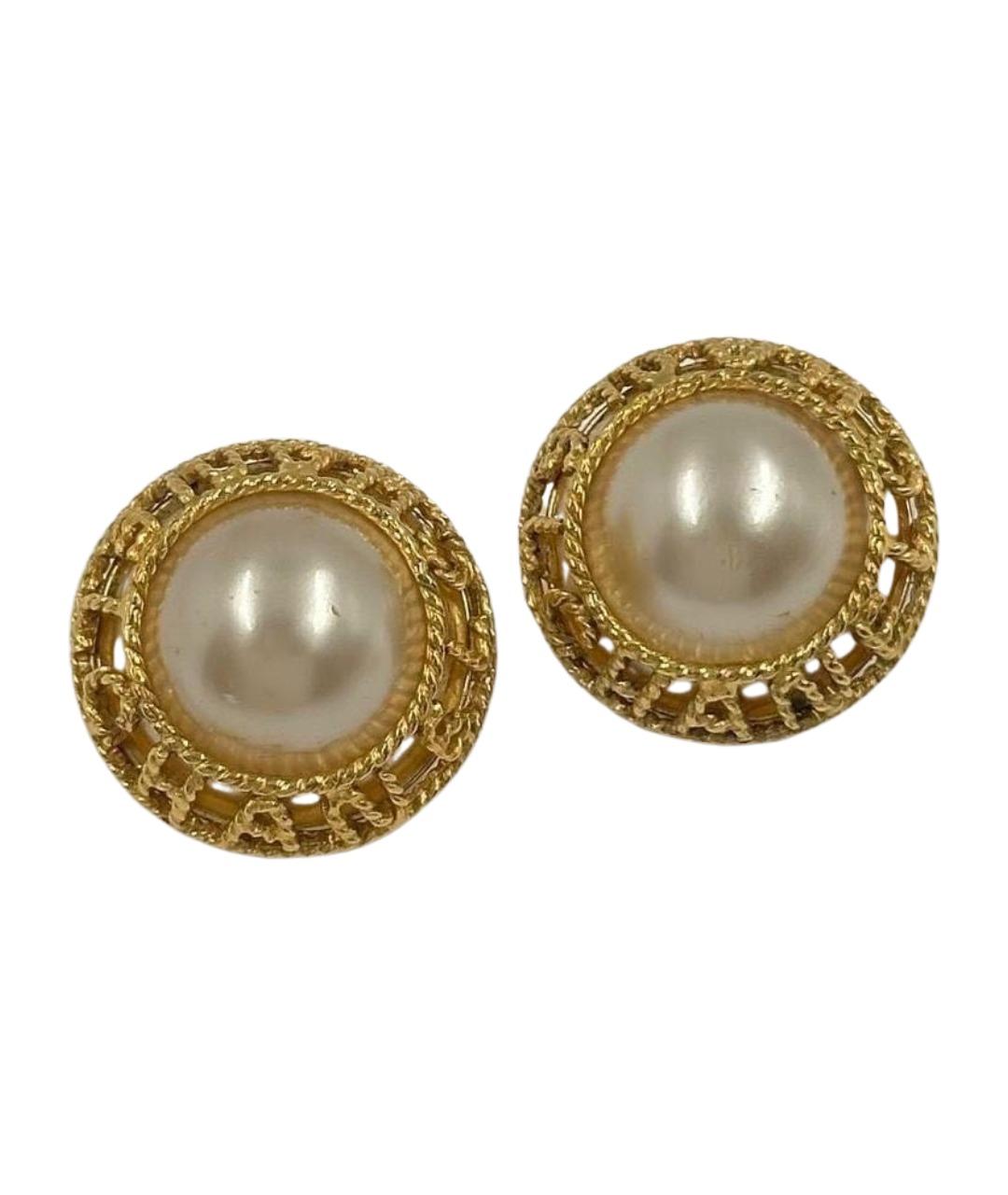 CHANEL Золотые позолоченные клипсы, фото 1