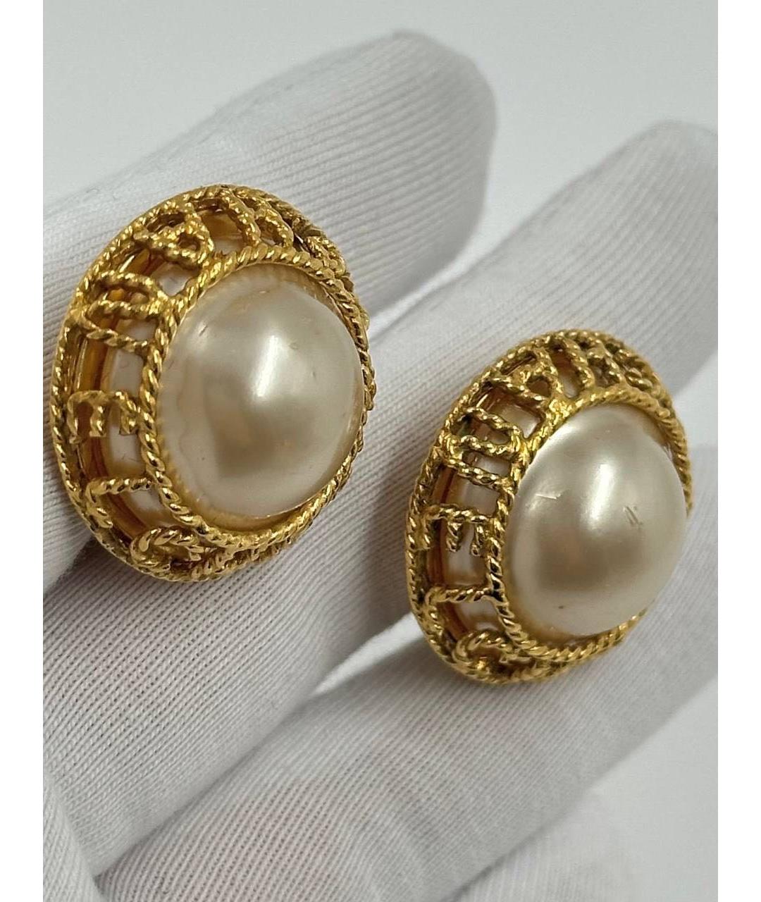 CHANEL Золотые позолоченные клипсы, фото 5