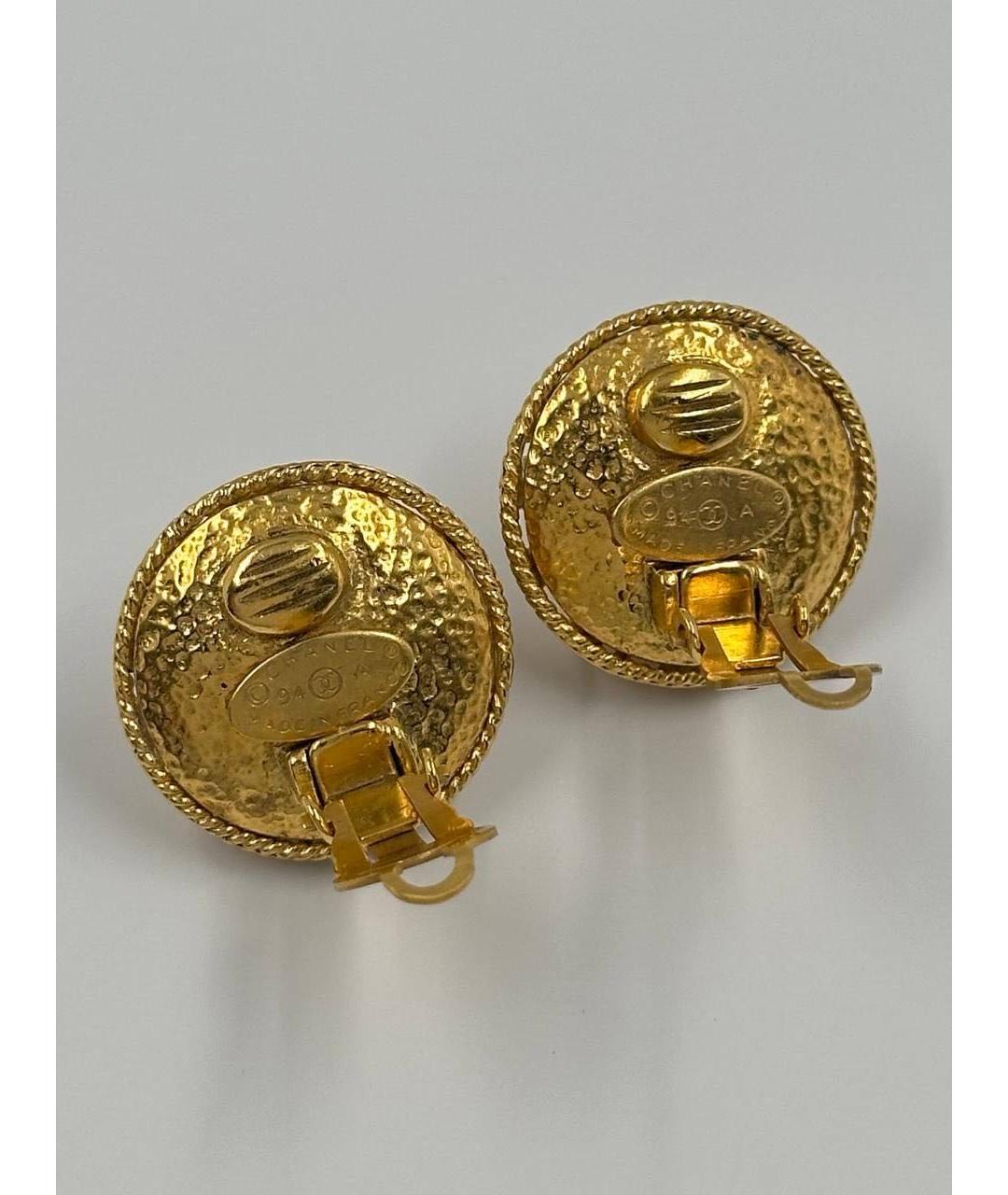 CHANEL Золотые позолоченные клипсы, фото 3
