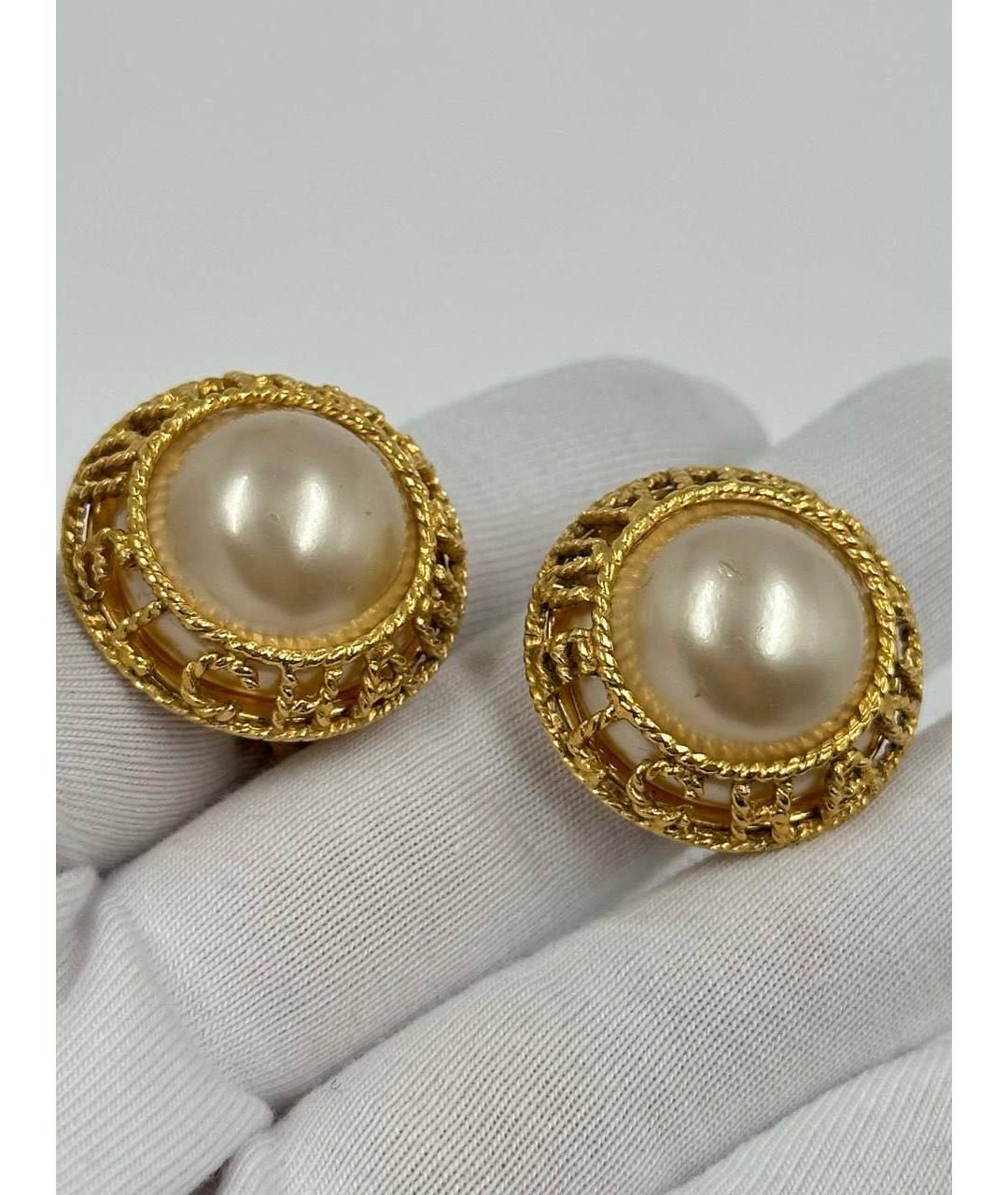 CHANEL Золотые позолоченные клипсы, фото 6