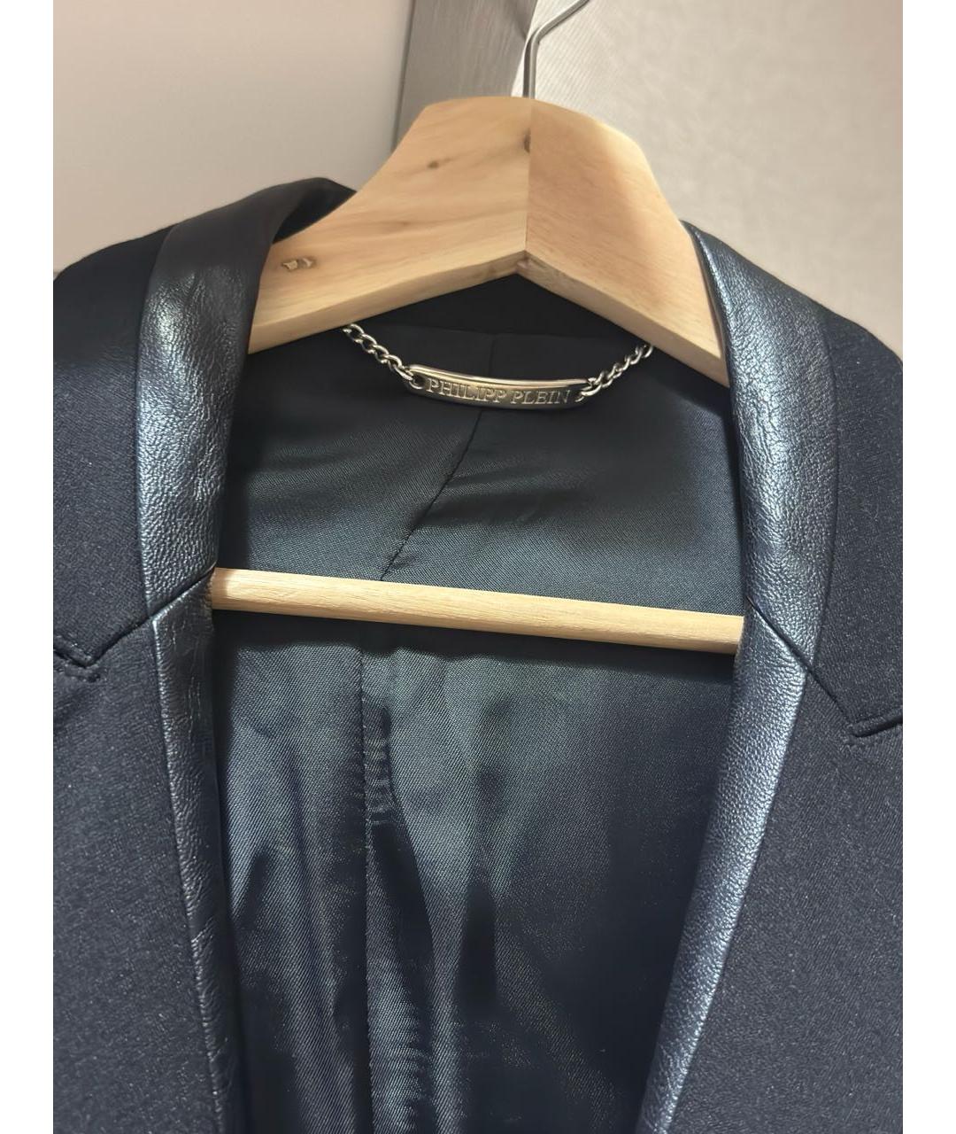 PHILIPP PLEIN Черный вискозный пиджак, фото 3