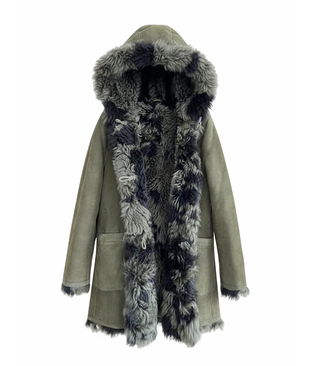 CHRISTIAN DIOR Хаки шерстяная дубленка, фото 1