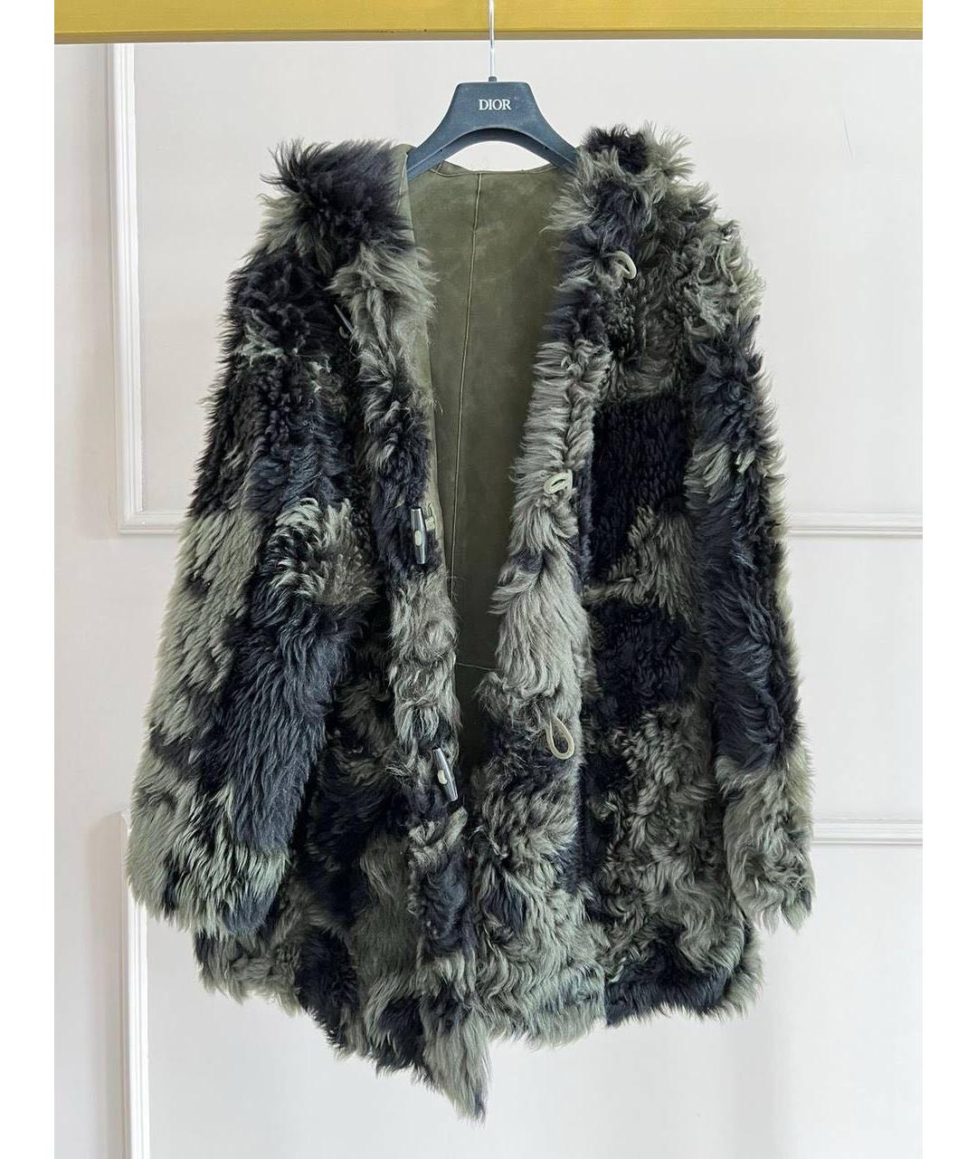 CHRISTIAN DIOR Хаки шерстяная дубленка, фото 2