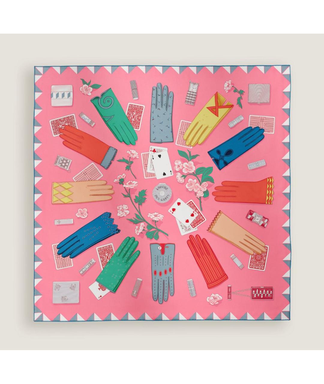 HERMES Розовый шелковый платок, фото 7