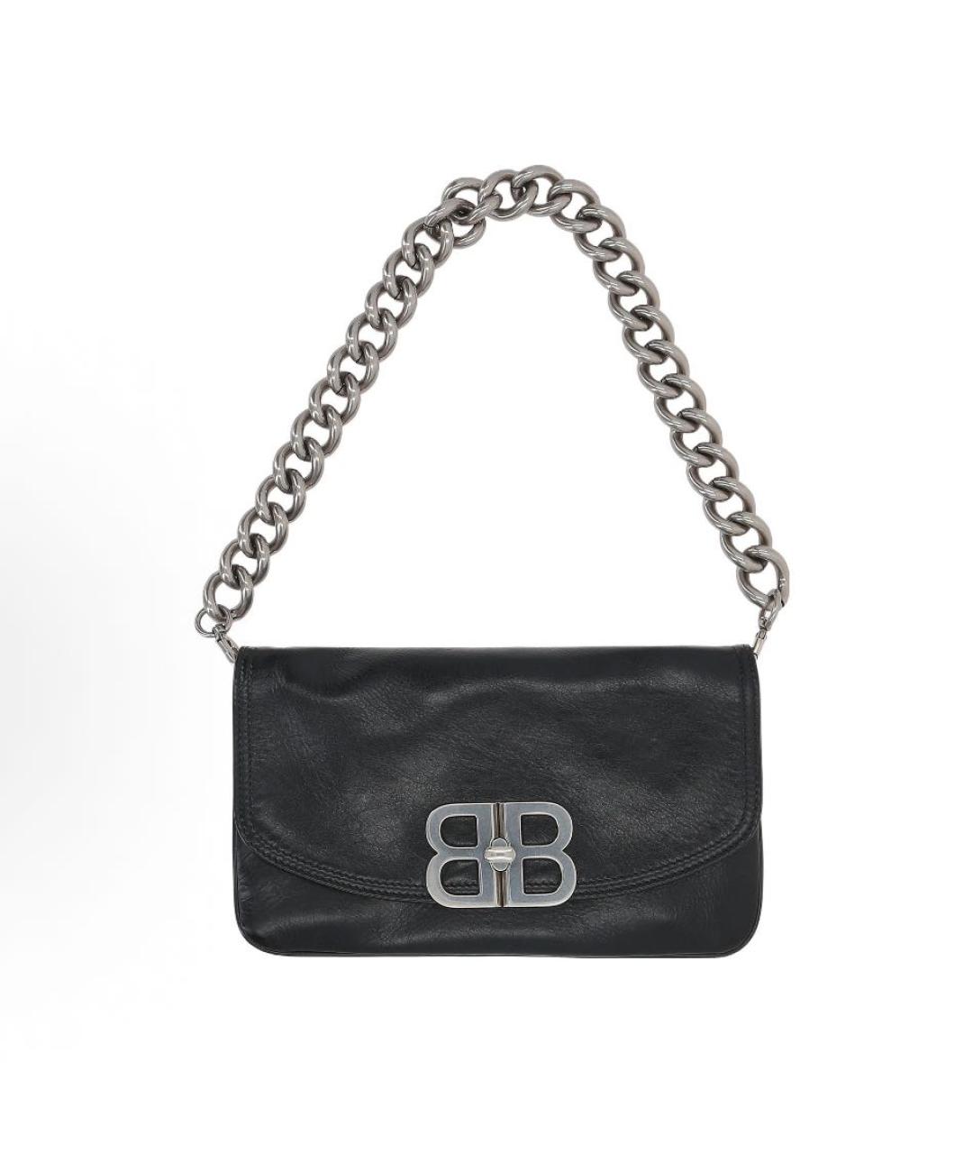 BALENCIAGA Черная кожаная сумка через плечо, фото 4