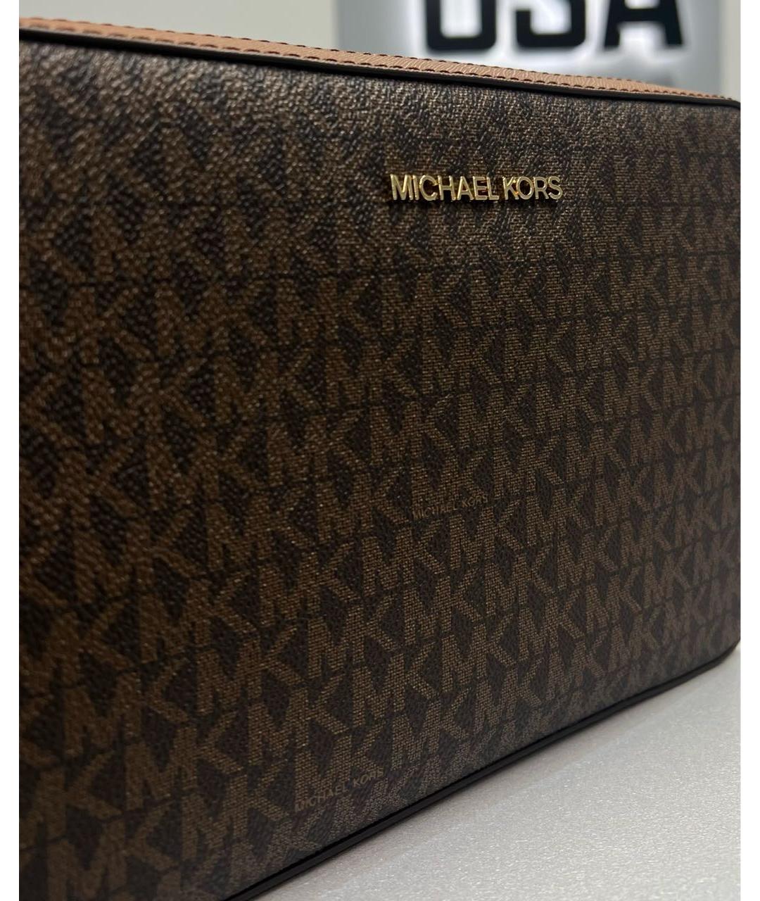 MICHAEL KORS Коричневая кожаная сумка через плечо, фото 2