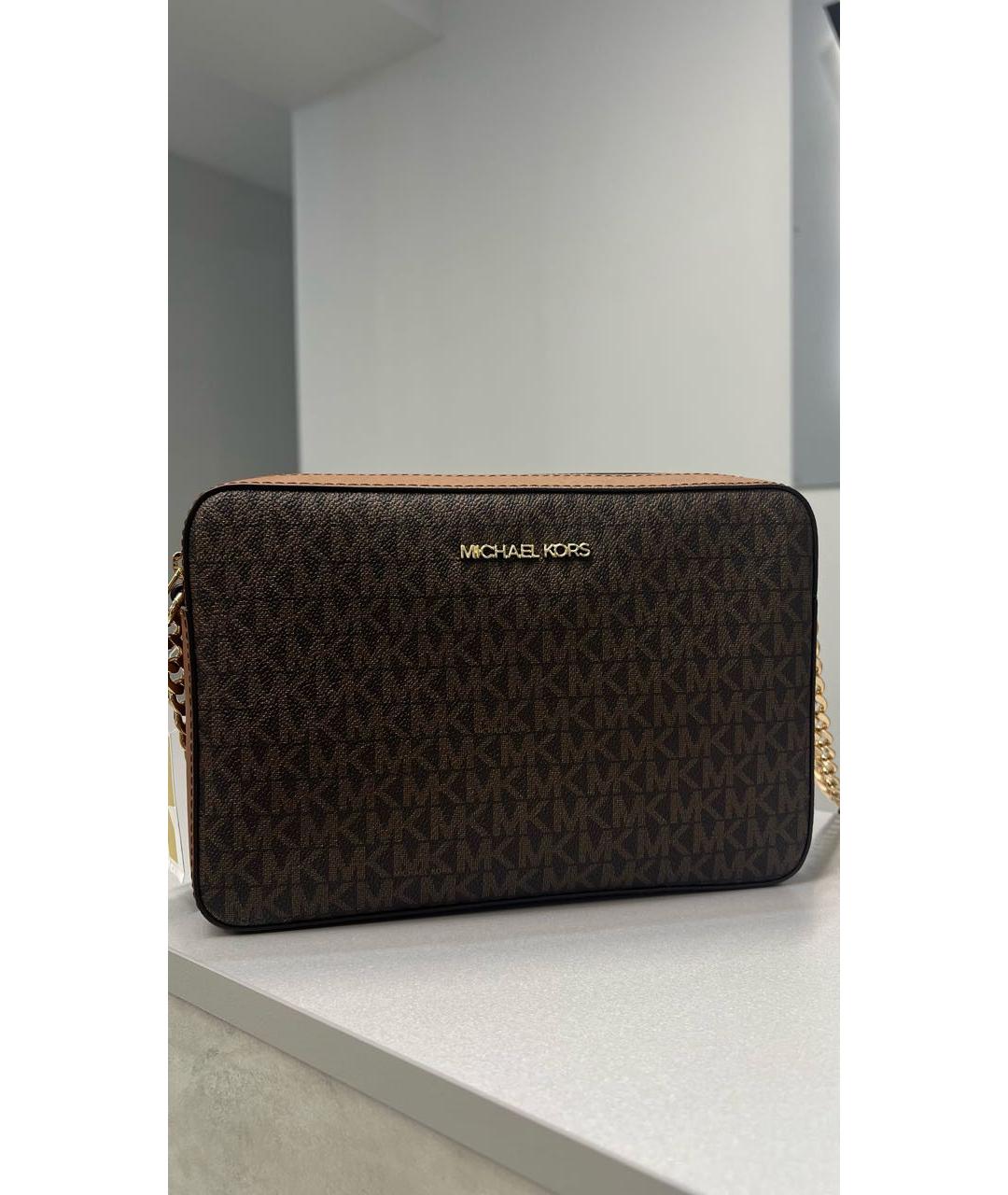 MICHAEL KORS Коричневая кожаная сумка через плечо, фото 3