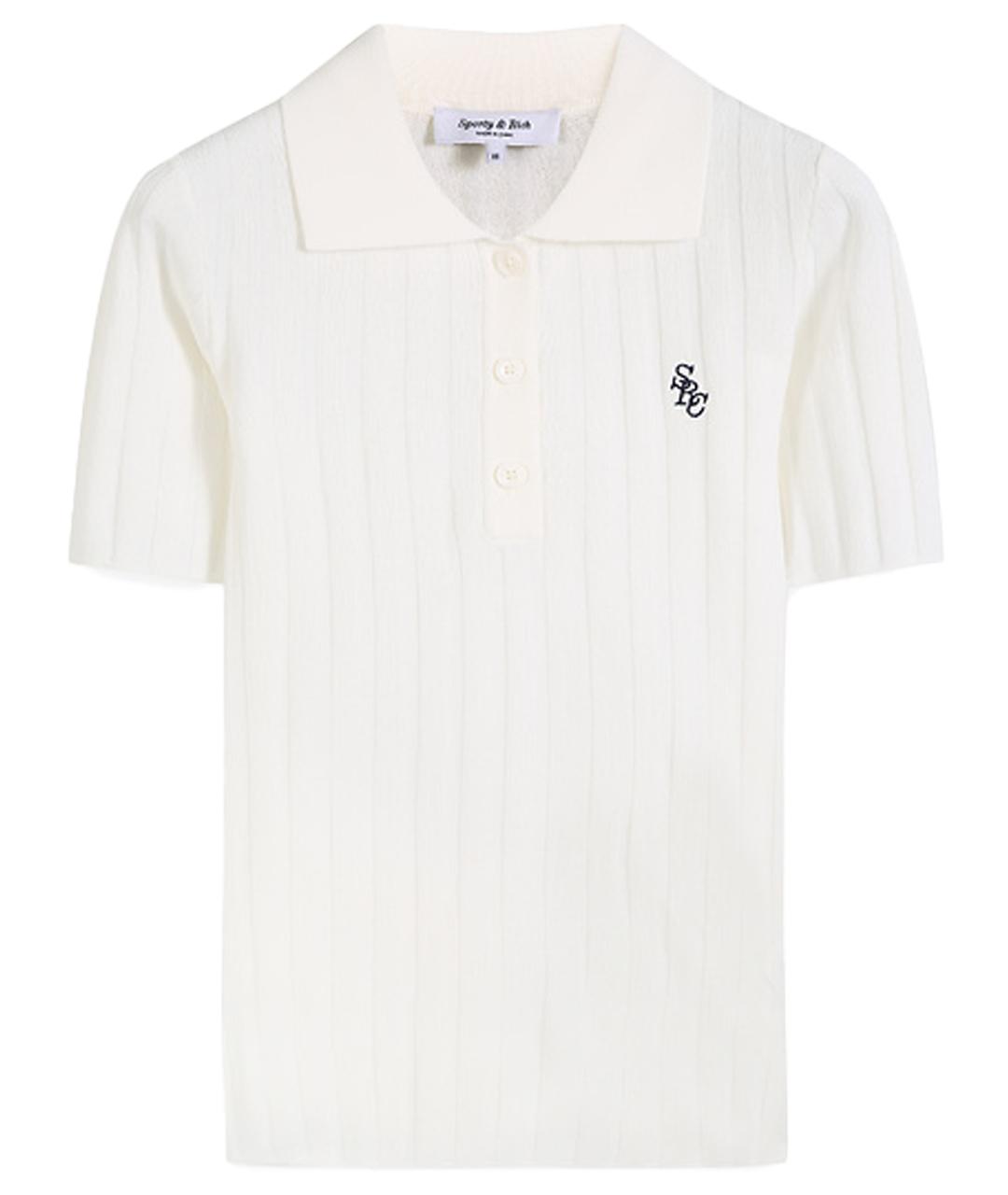 SPORTY AND RICH Белая вискозная футболка, фото 1