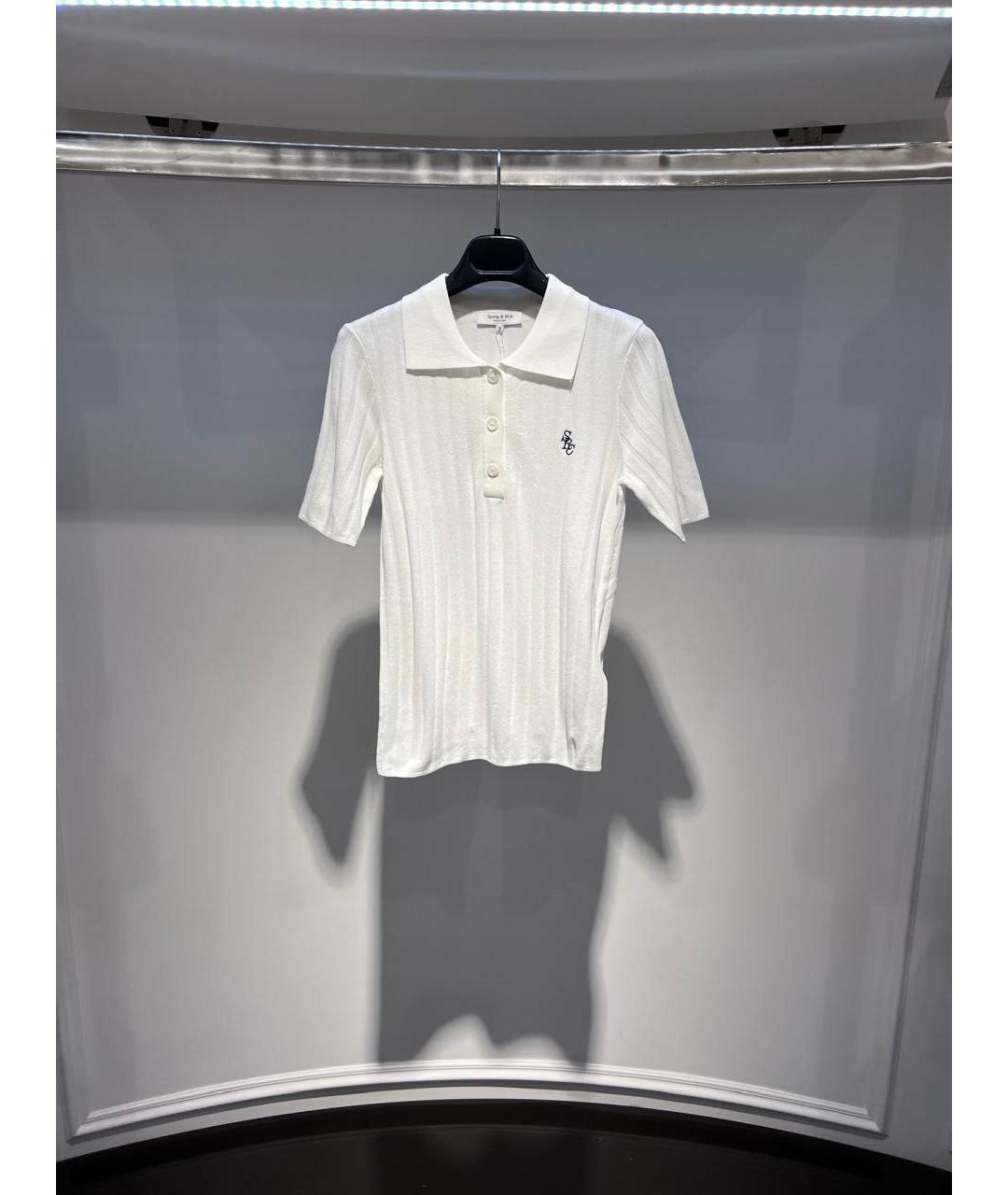 SPORTY AND RICH Белая вискозная футболка, фото 3