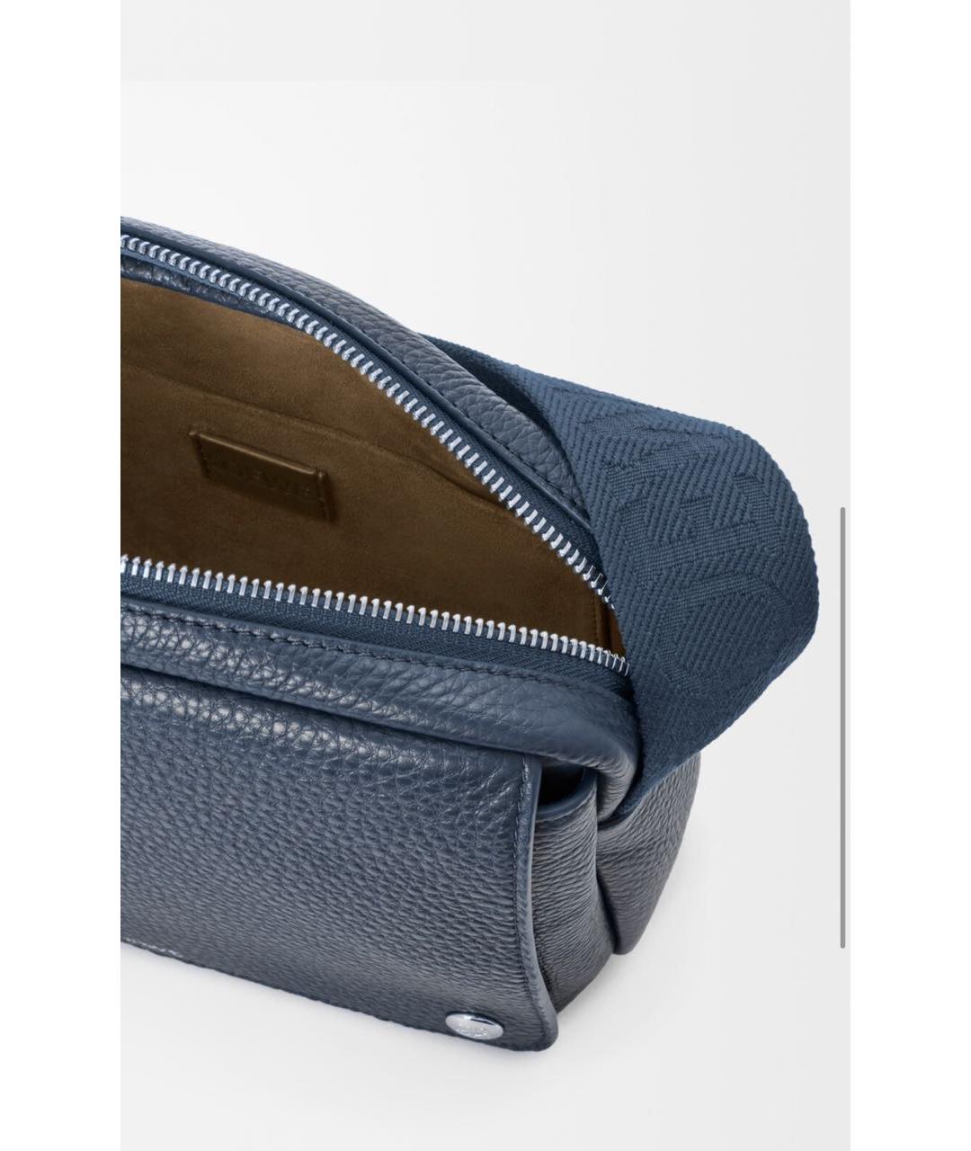 LOEWE Темно-синяя кожаная сумка на плечо, фото 4