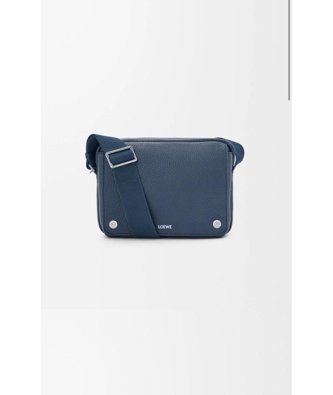 LOEWE Темно-синяя кожаная сумка на плечо, фото 5