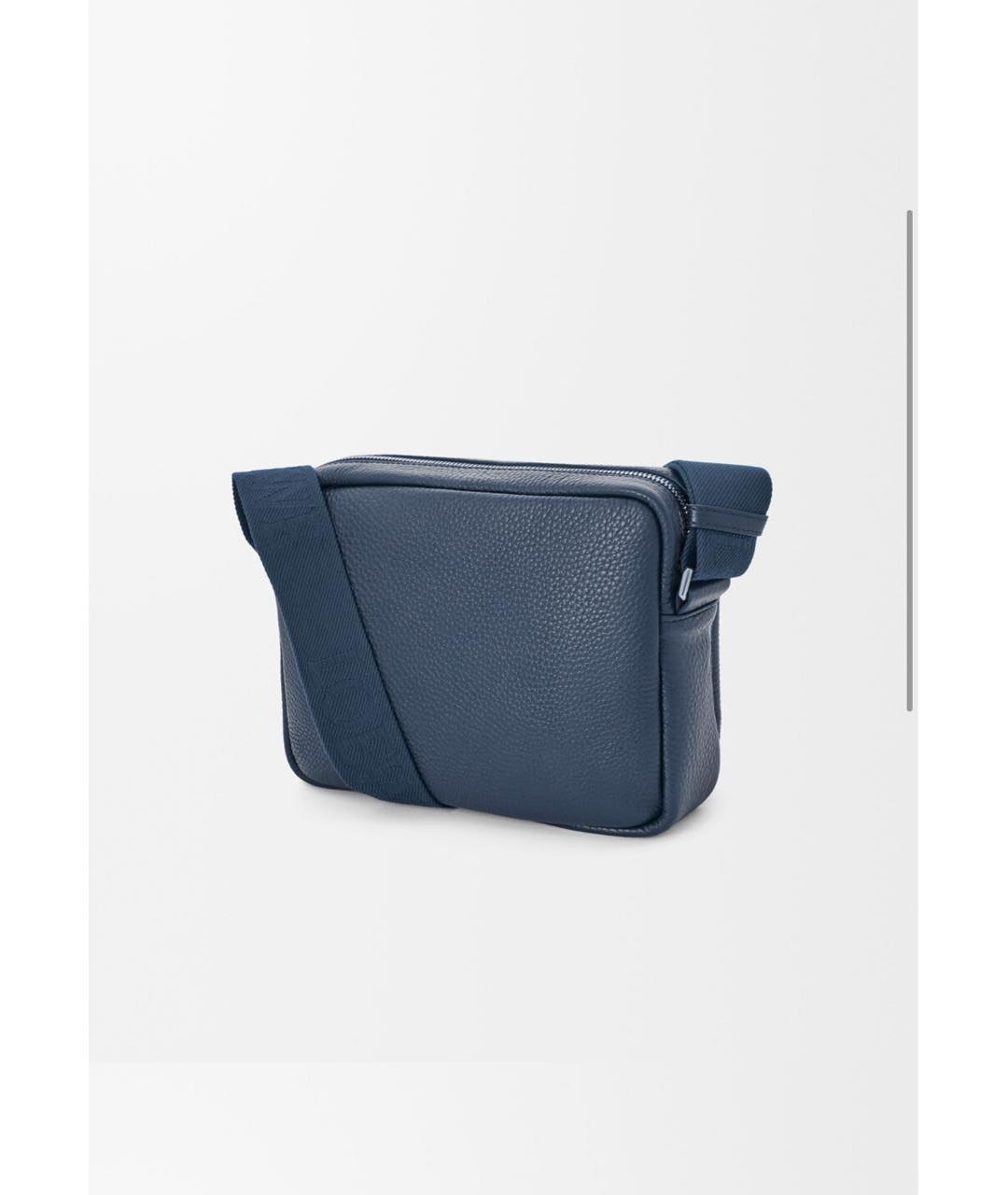 LOEWE Темно-синяя кожаная сумка на плечо, фото 2