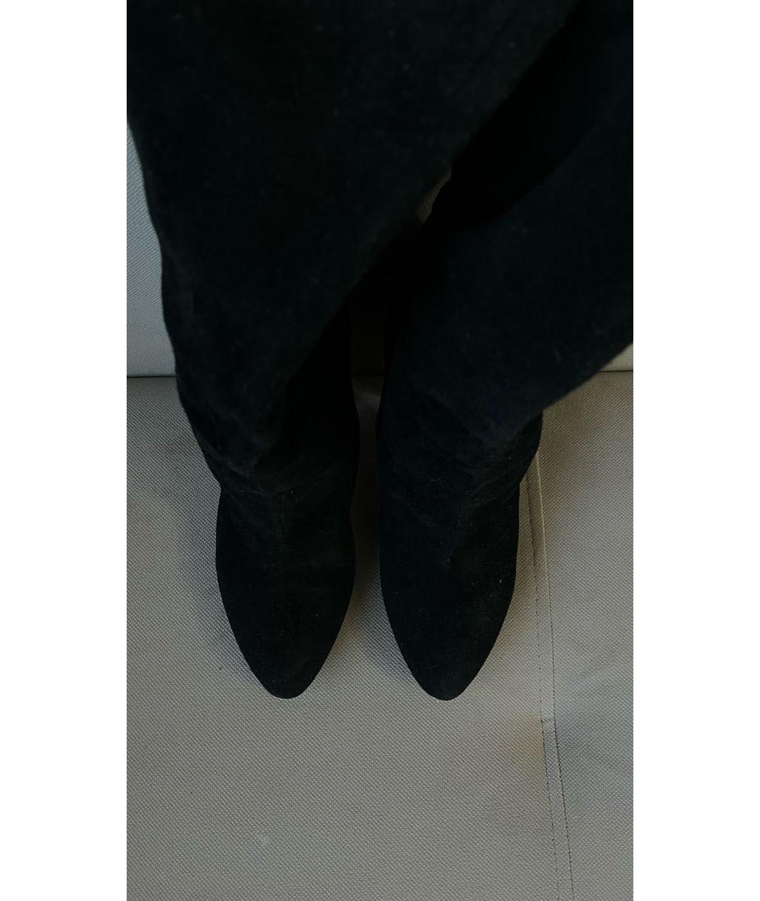 SERGIO ROSSI Черные замшевые ботфорты, фото 2