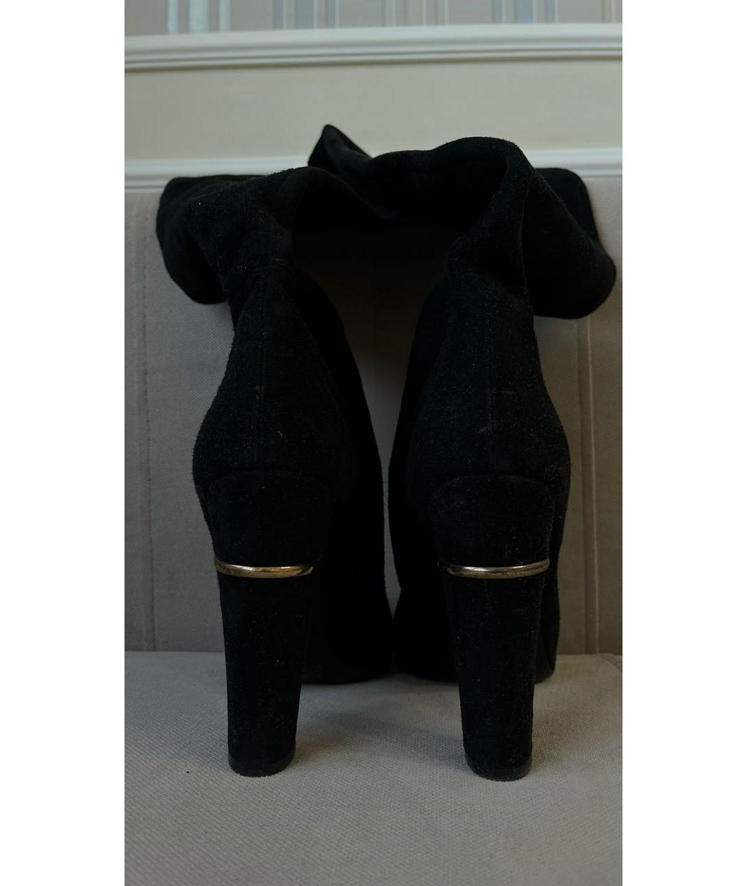 SERGIO ROSSI Черные замшевые ботфорты, фото 4
