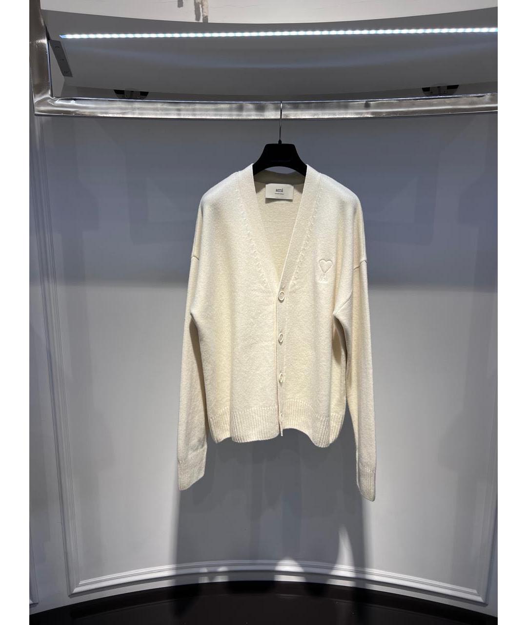 Ami Paris Бежевый шерстяной кардиган, фото 2