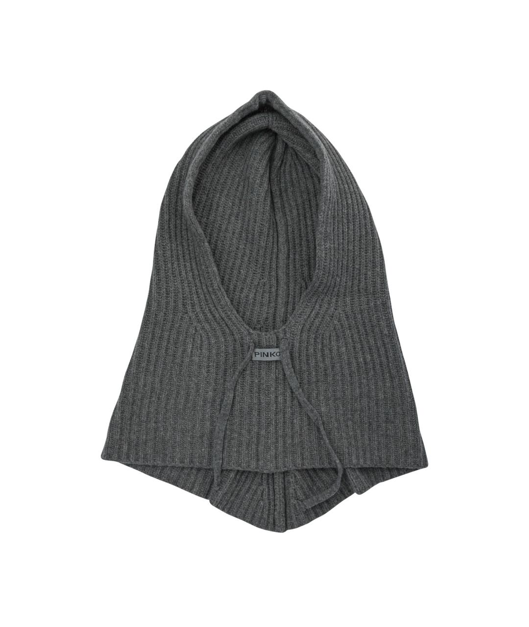 PINKO Серая шерстяная шапка, фото 1
