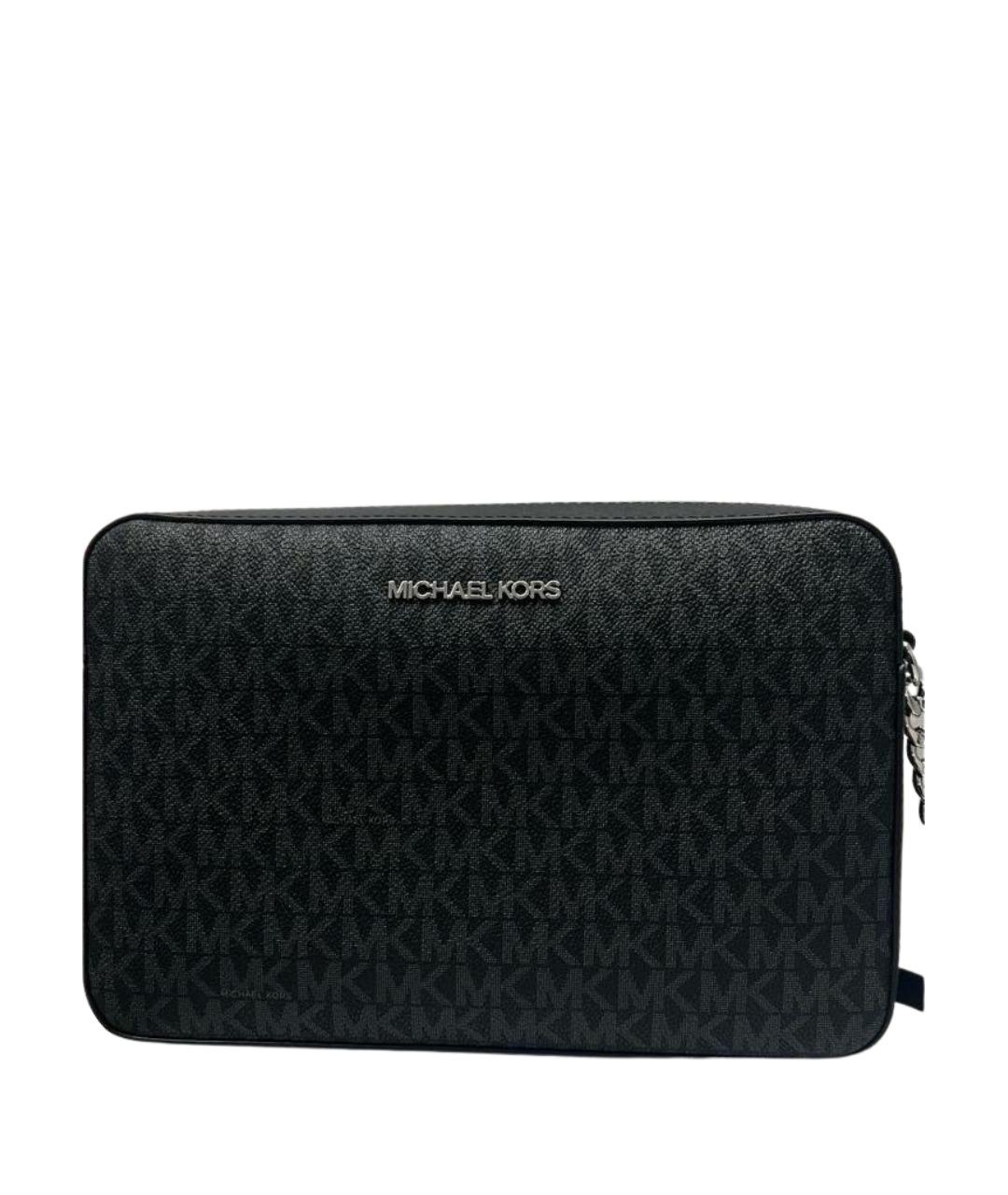 MICHAEL KORS Черная кожаная сумка через плечо, фото 1