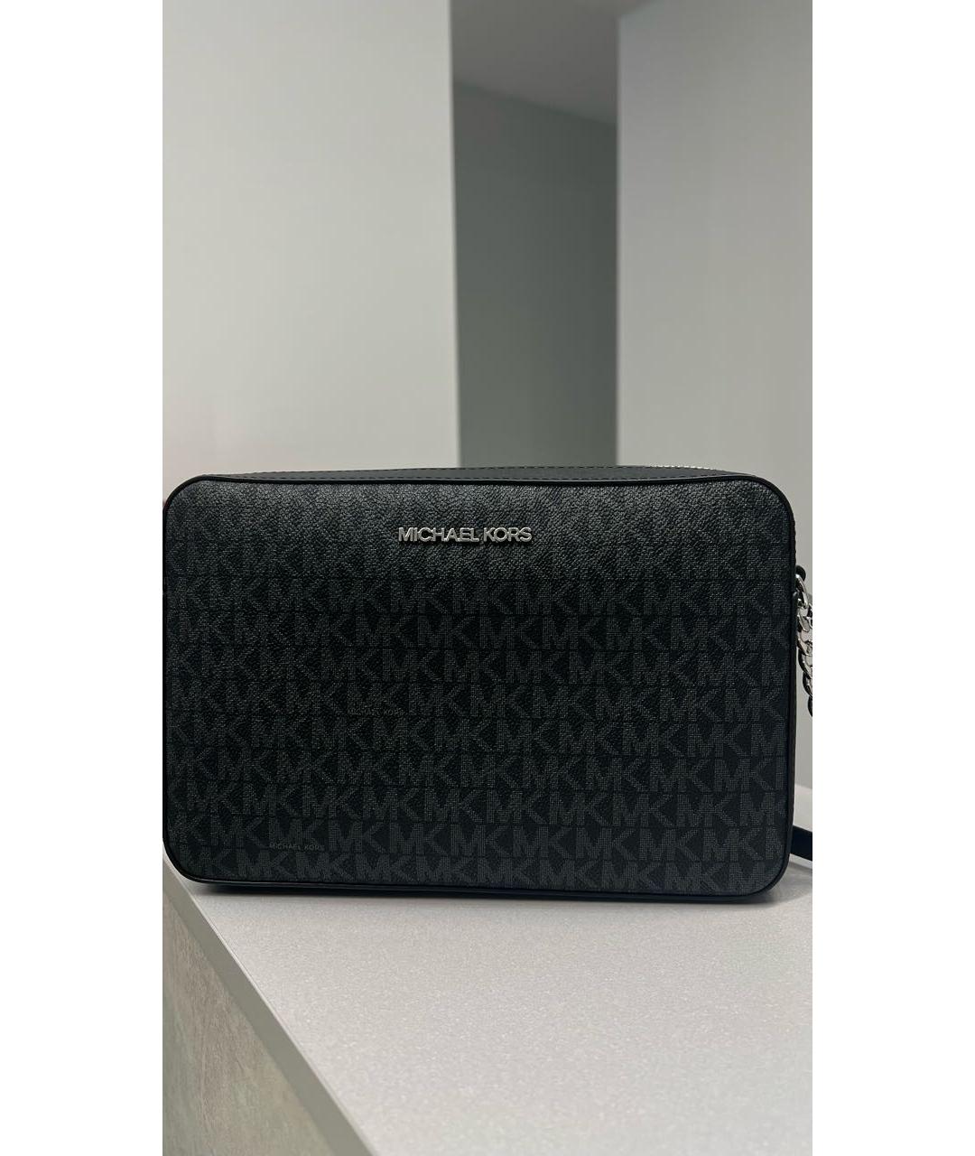 MICHAEL KORS Черная кожаная сумка через плечо, фото 3