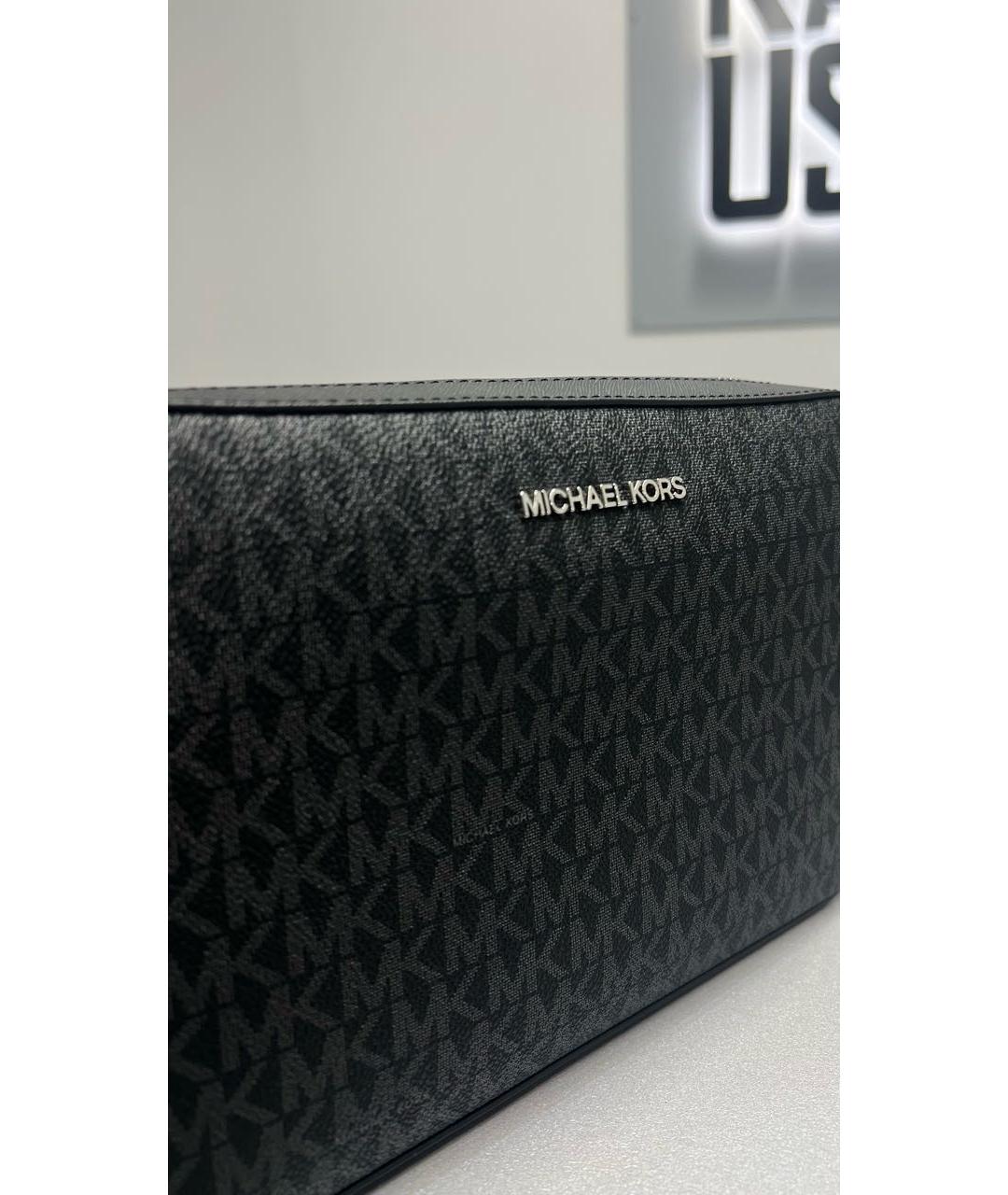 MICHAEL KORS Черная кожаная сумка через плечо, фото 2