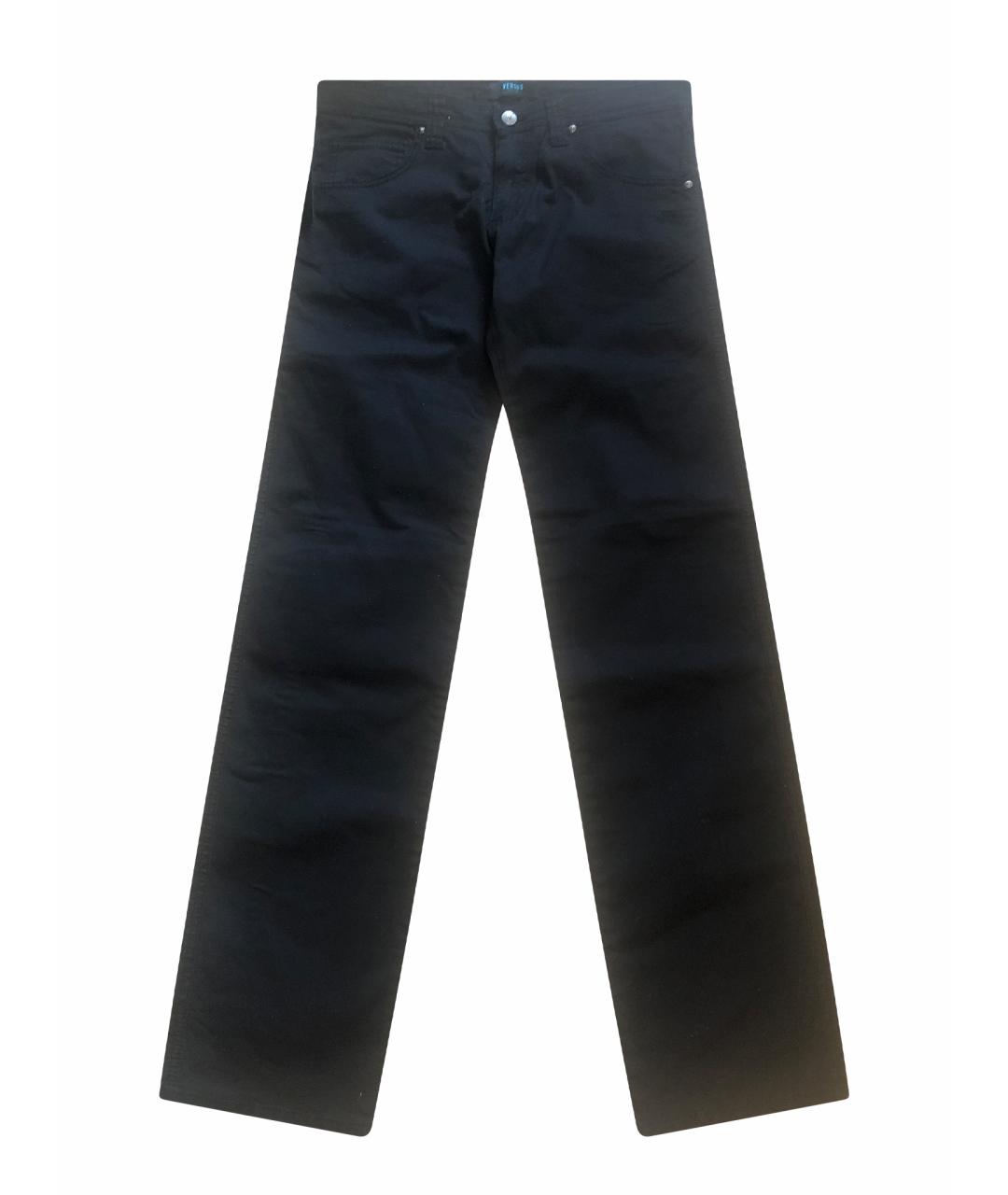 VERSUS VERSACE Черные хлопковые прямые джинсы, фото 9