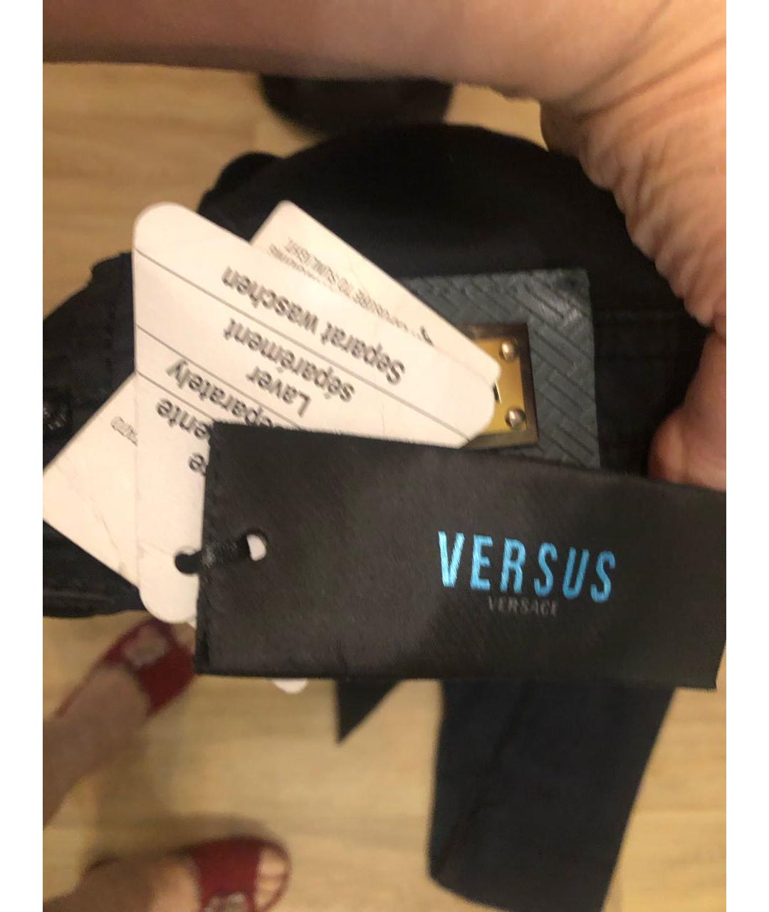 VERSUS VERSACE Черные хлопковые прямые джинсы, фото 3