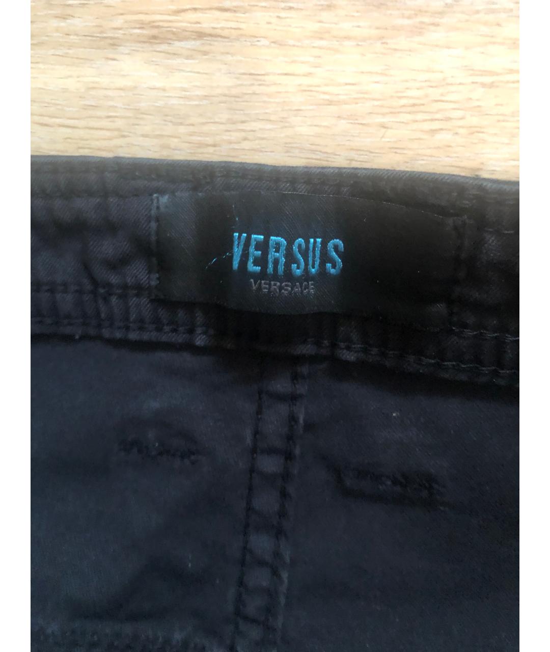 VERSUS VERSACE Черные хлопковые прямые джинсы, фото 7