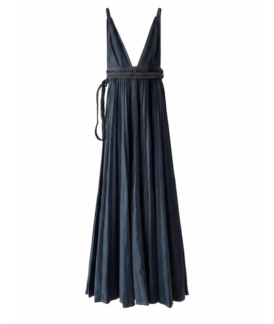 CHRISTIAN DIOR Синее хлопковое повседневное платье, фото 1