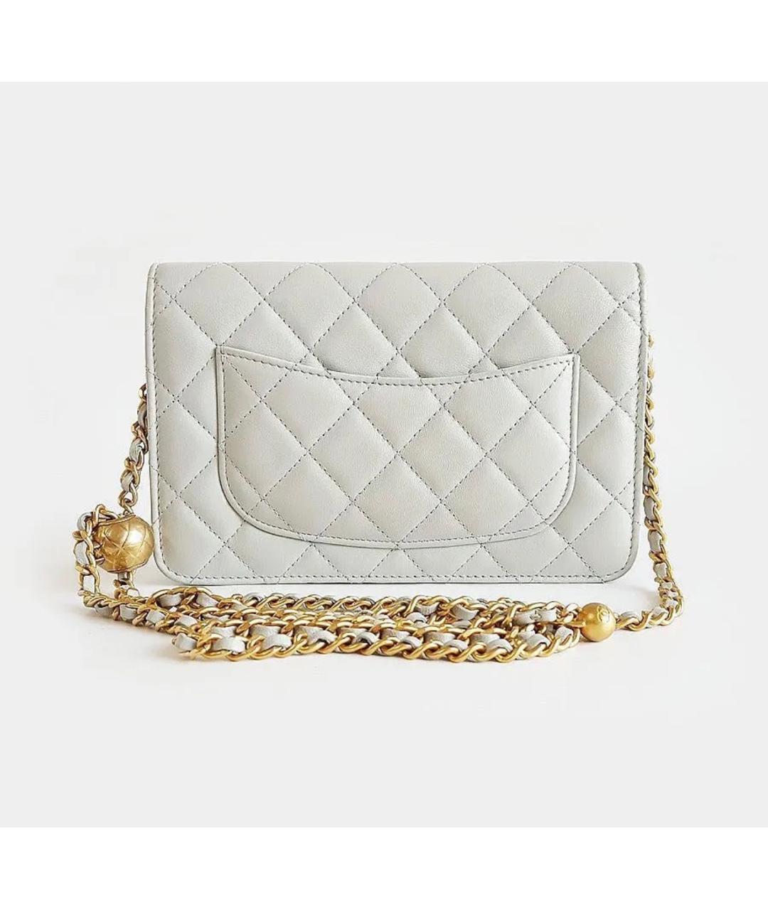 CHANEL Серая кожаная сумка через плечо, фото 2