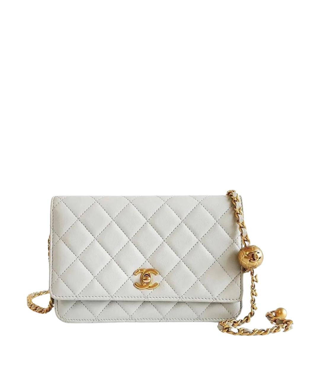 CHANEL Серая кожаная сумка через плечо, фото 1