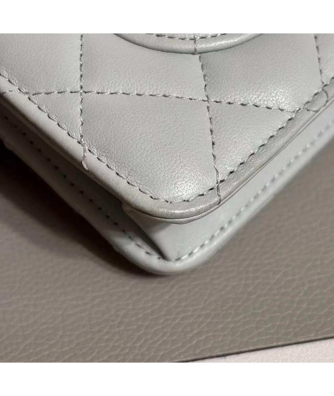 CHANEL Серая кожаная сумка через плечо, фото 8