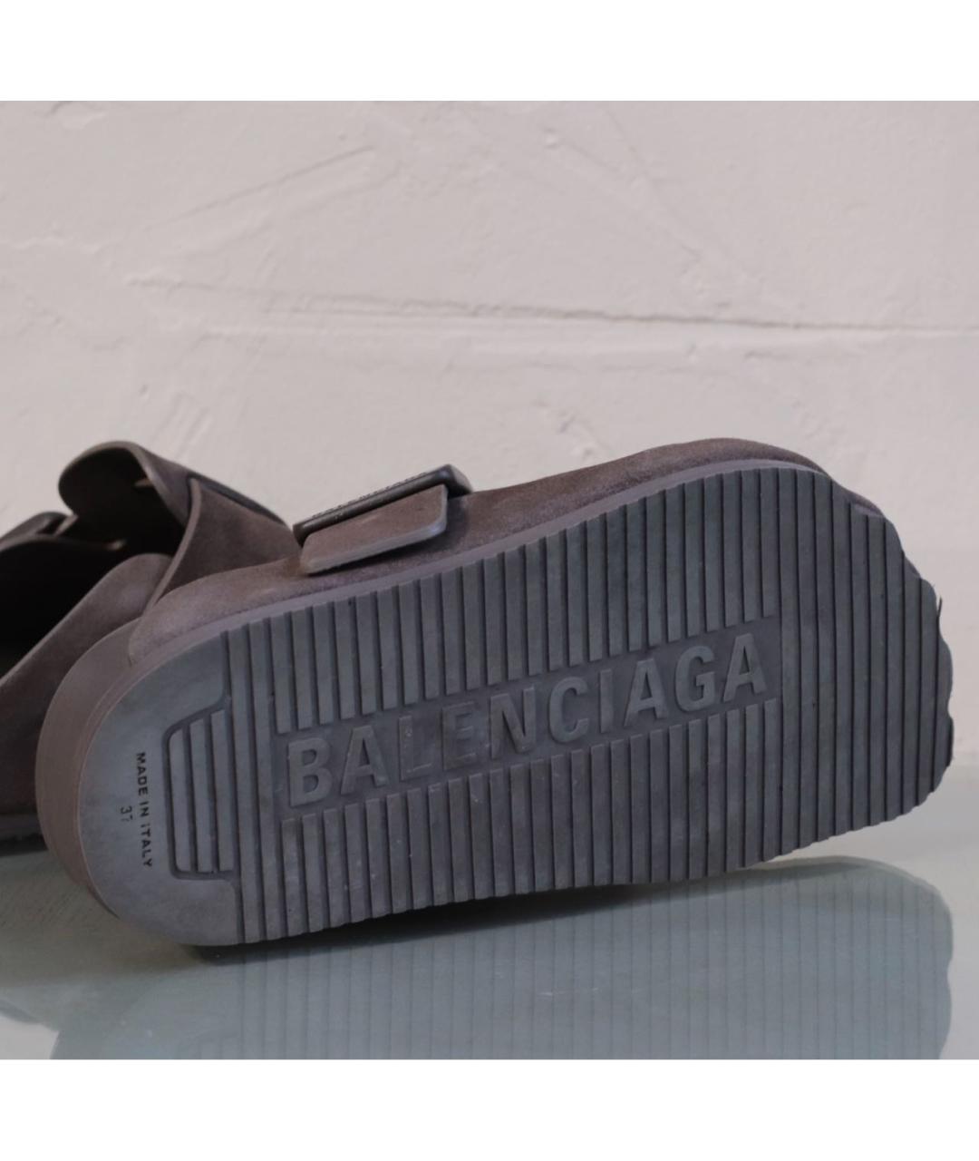 BALENCIAGA Коричневые замшевые мюли, фото 7