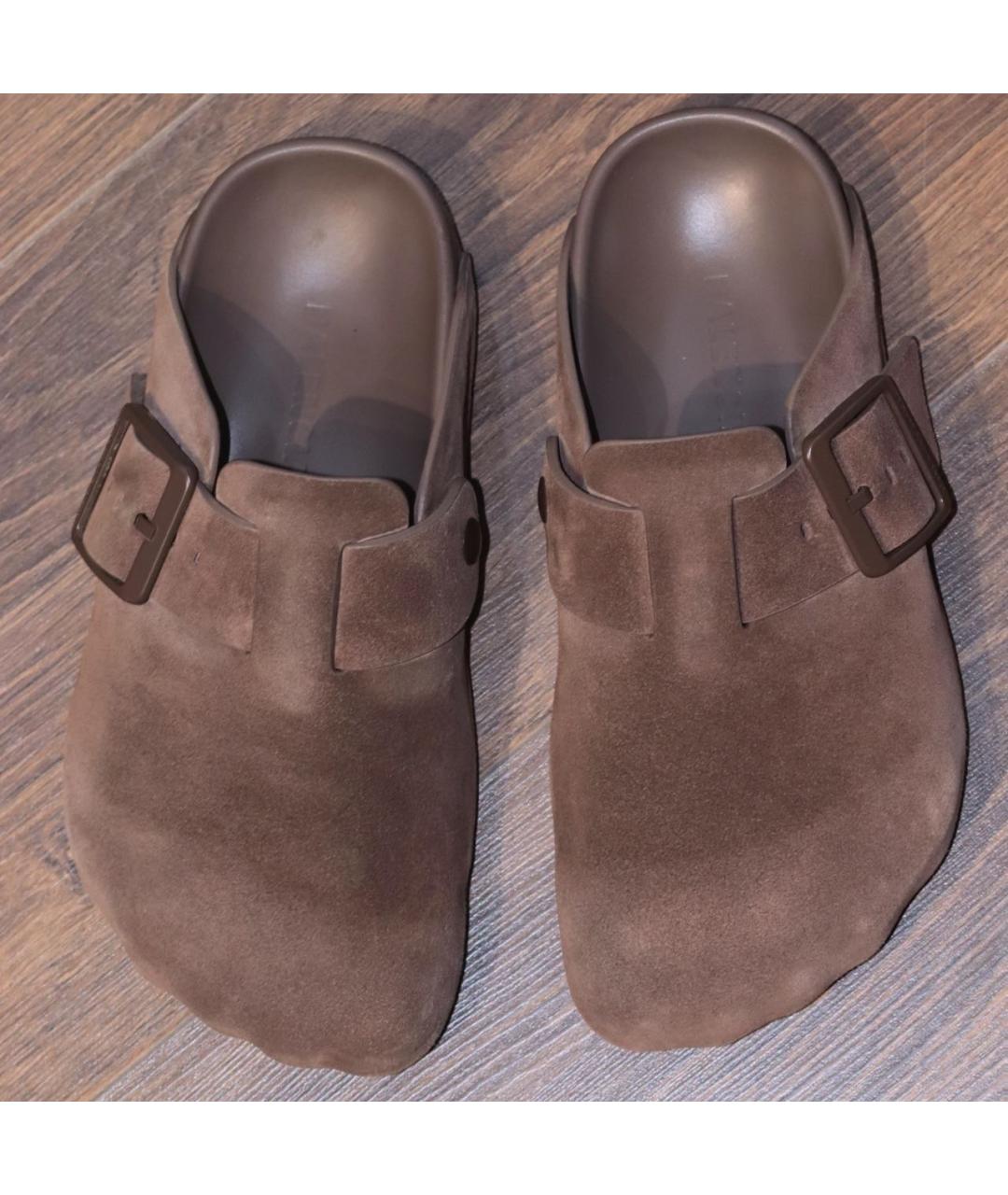 BALENCIAGA Коричневые замшевые мюли, фото 3