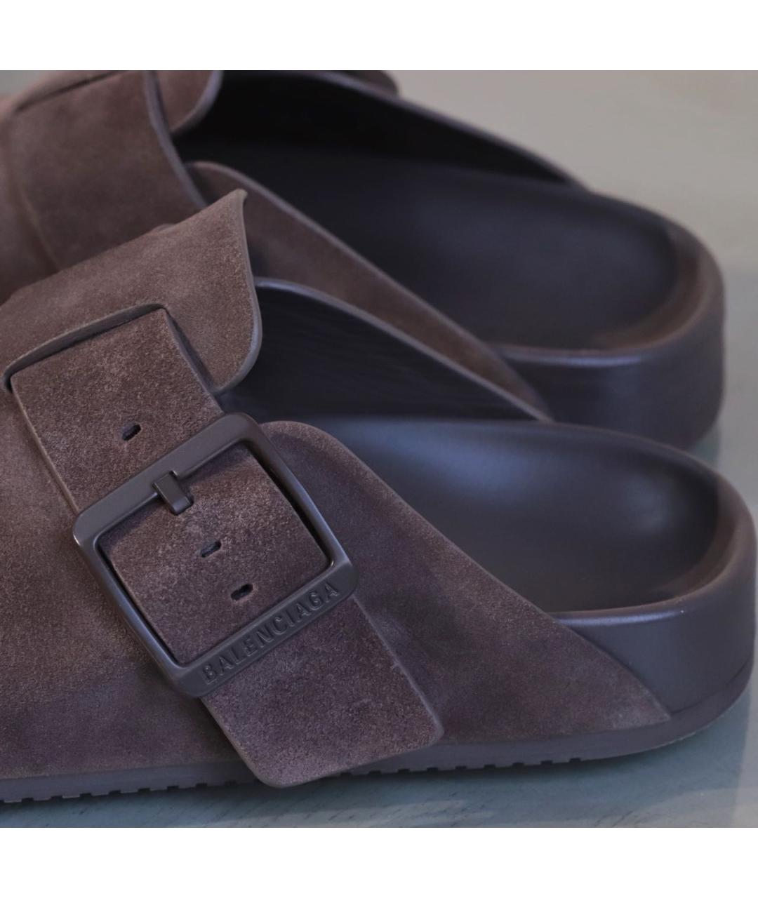 BALENCIAGA Коричневые замшевые мюли, фото 8