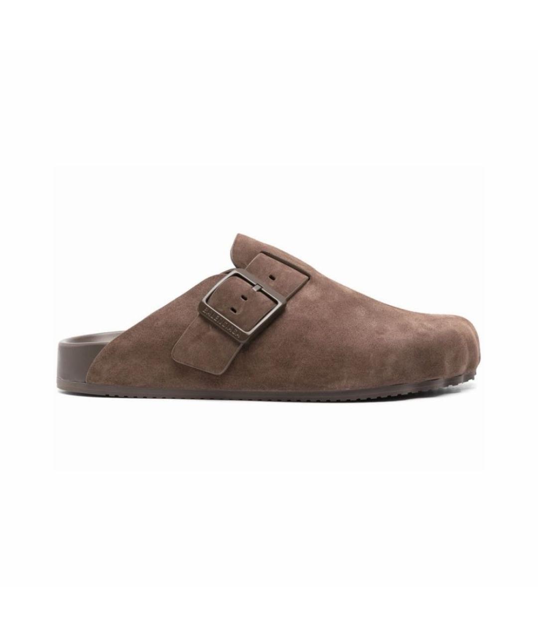 BALENCIAGA Коричневые замшевые мюли, фото 9