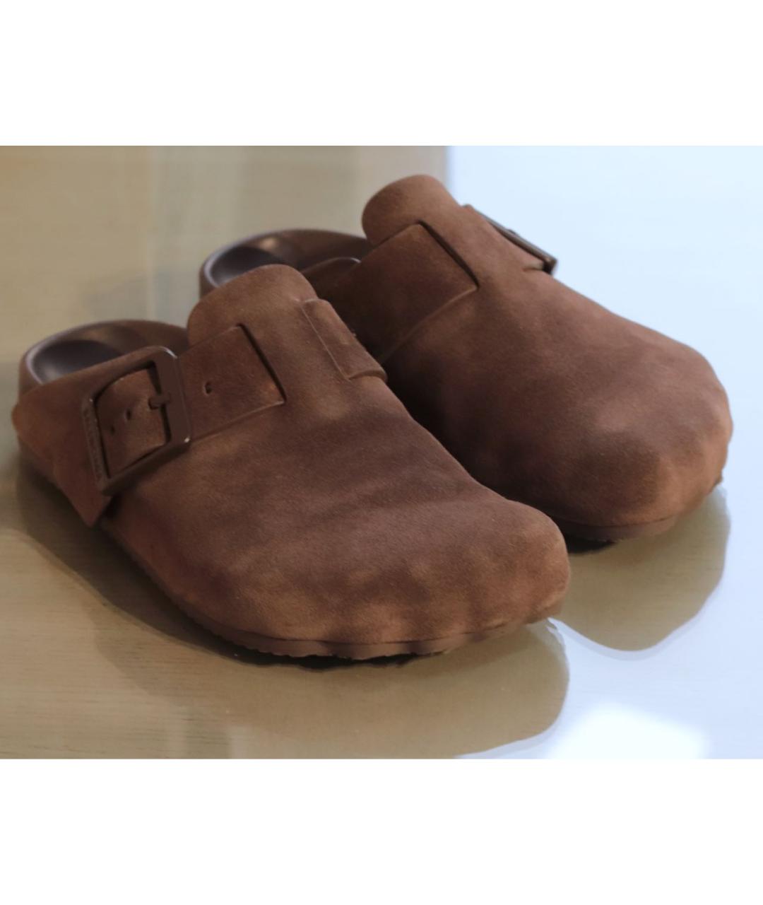 BALENCIAGA Коричневые замшевые мюли, фото 2