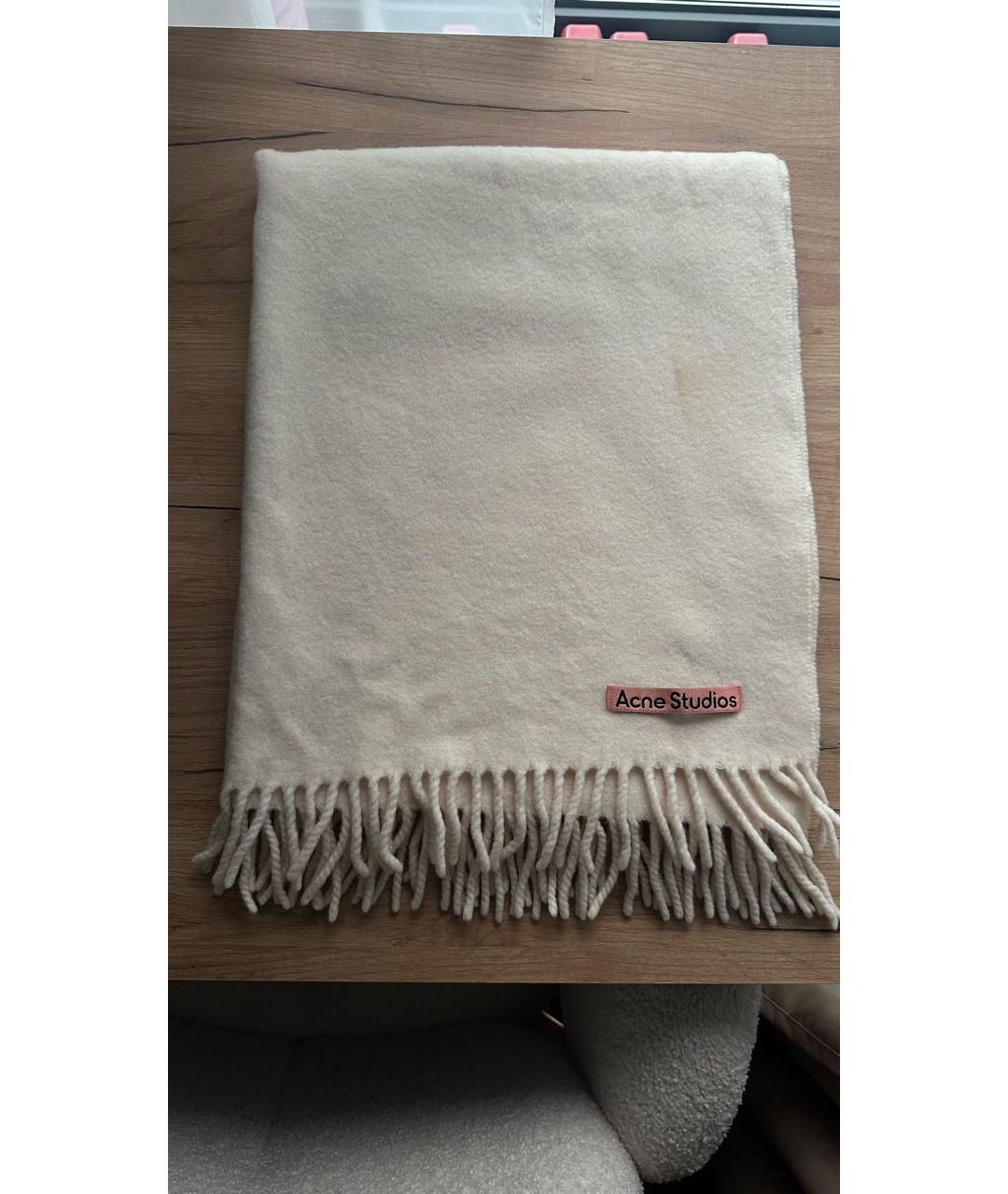 ACNE STUDIOS Бежевый шерстяной шарф, фото 7