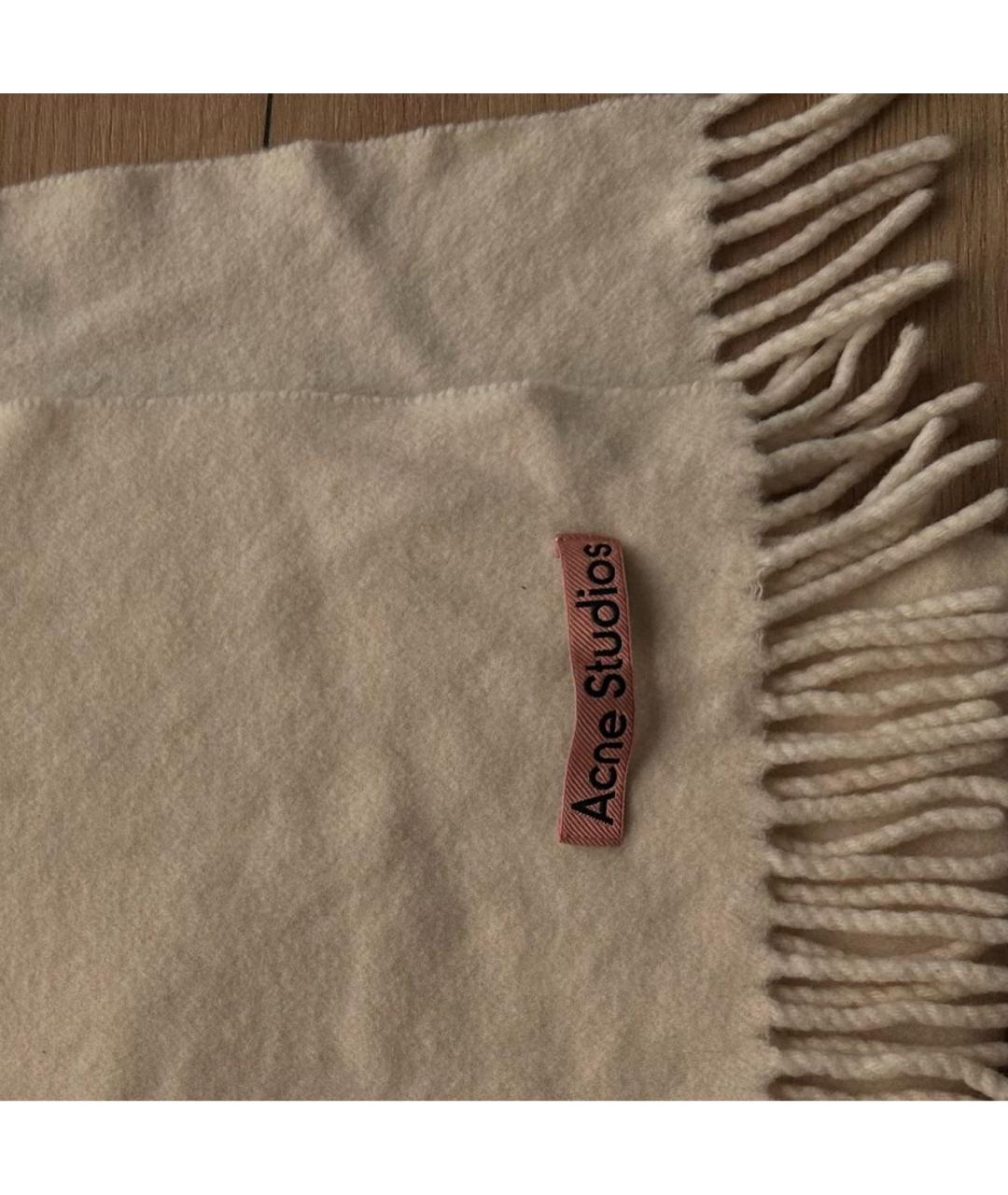ACNE STUDIOS Бежевый шерстяной шарф, фото 6