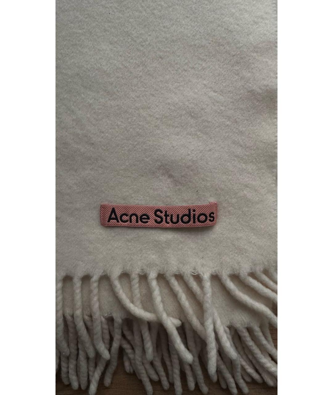 ACNE STUDIOS Бежевый шерстяной шарф, фото 8