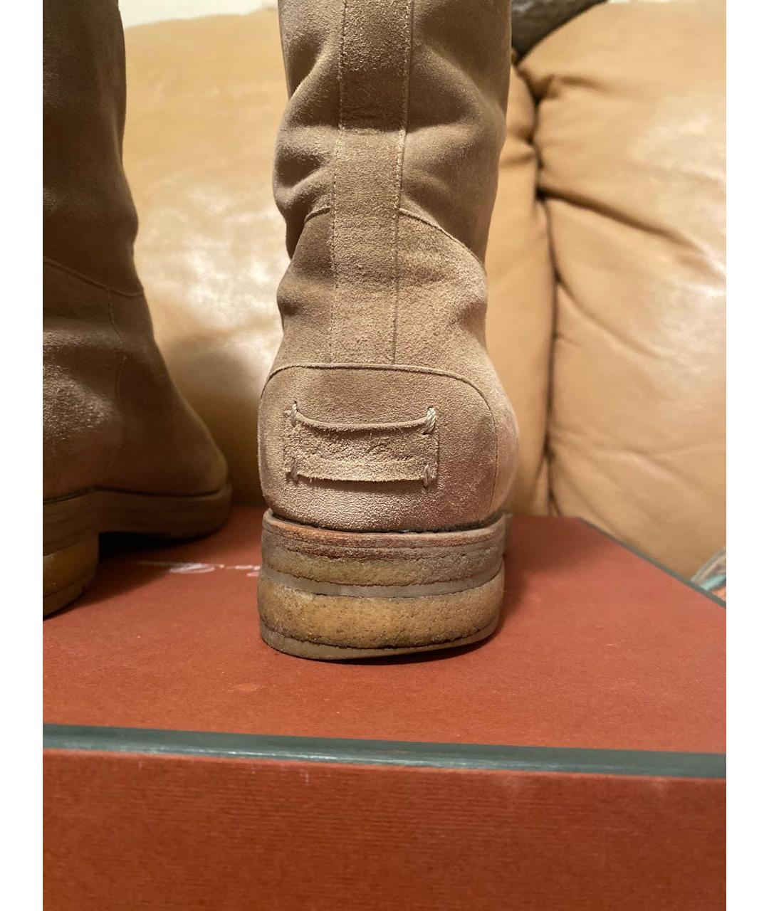 LORO PIANA Бежевые замшевые полусапоги, фото 7