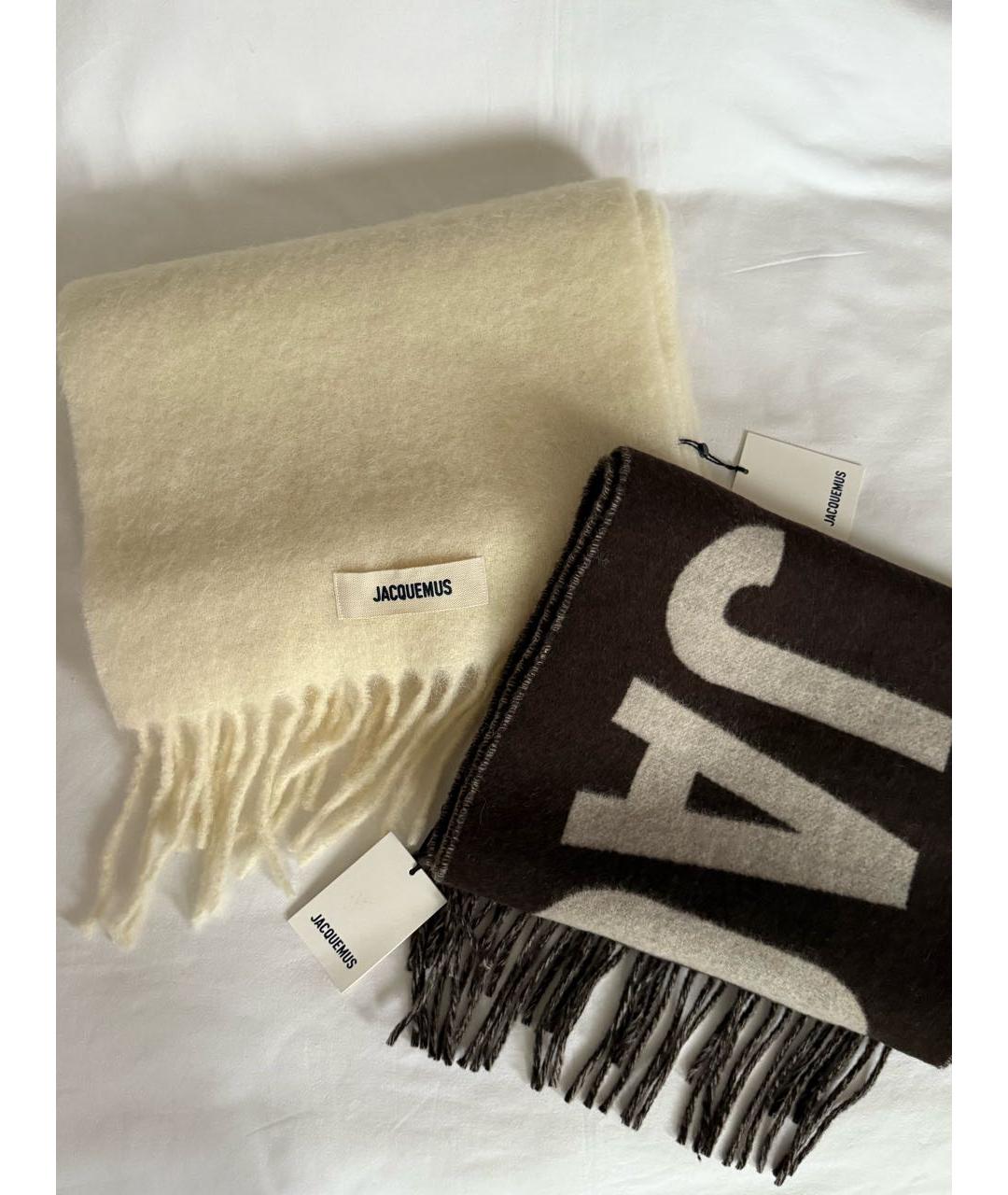 JACQUEMUS Коричневый шерстяной шарф, фото 8