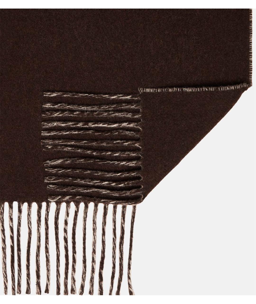 JACQUEMUS Коричневый шерстяной шарф, фото 5