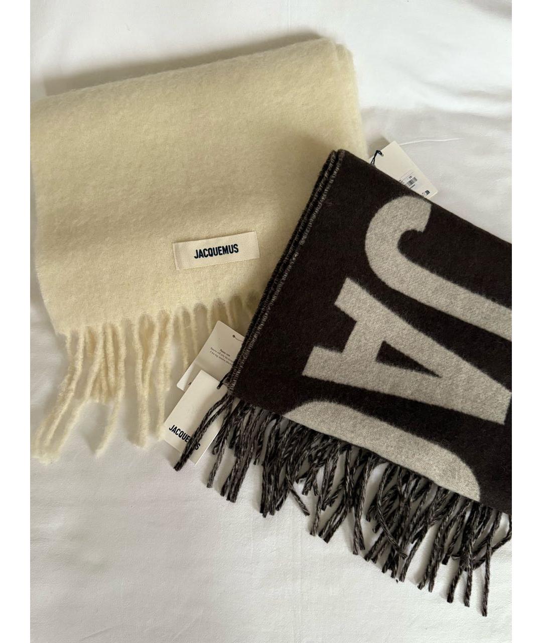 JACQUEMUS Коричневый шерстяной шарф, фото 7
