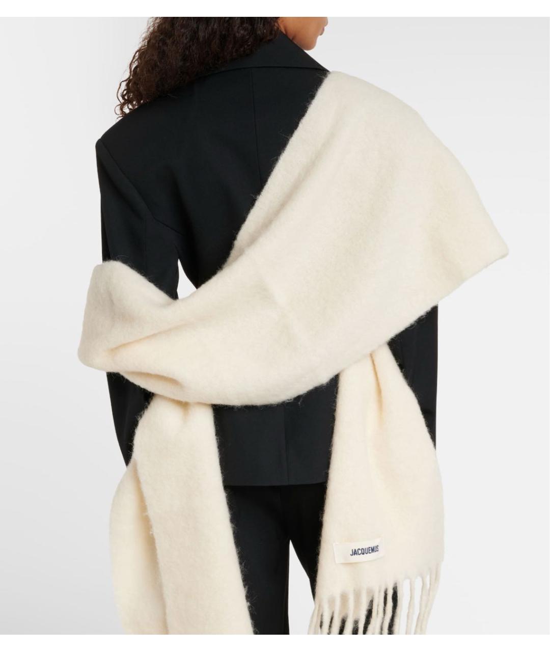 JACQUEMUS Бежевый шерстяной шарф, фото 3