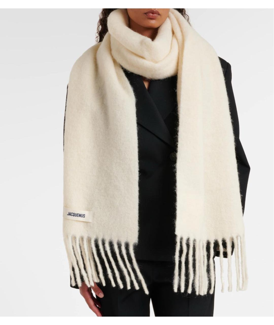 JACQUEMUS Бежевый шерстяной шарф, фото 2