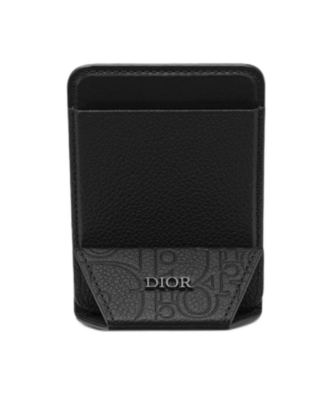 CHRISTIAN DIOR Черный кожаный кардхолдер, фото 4