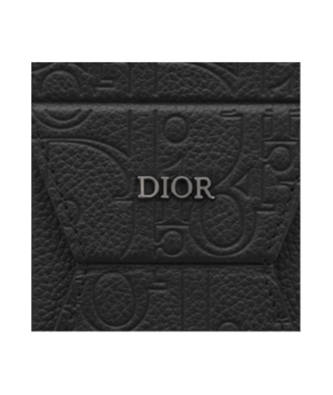 CHRISTIAN DIOR Черный кожаный кардхолдер, фото 5