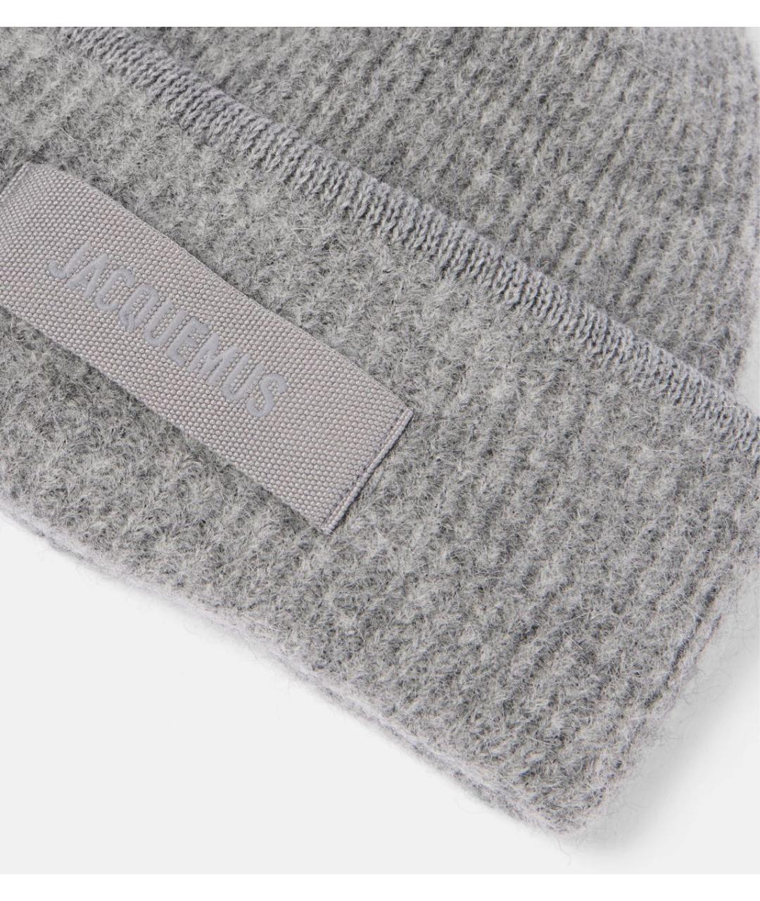 JACQUEMUS Серая шерстяная шапка, фото 3
