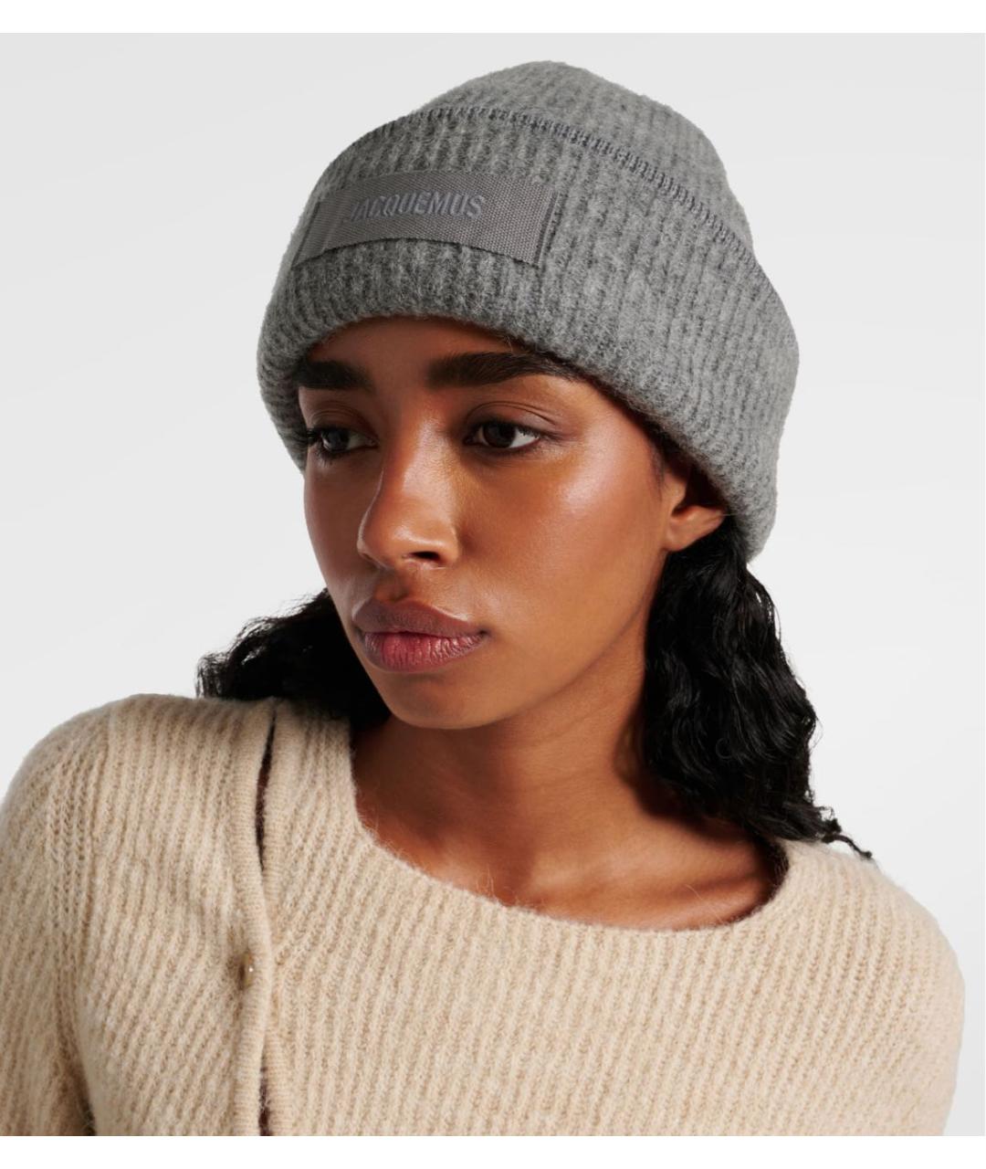 JACQUEMUS Серая шерстяная шапка, фото 2