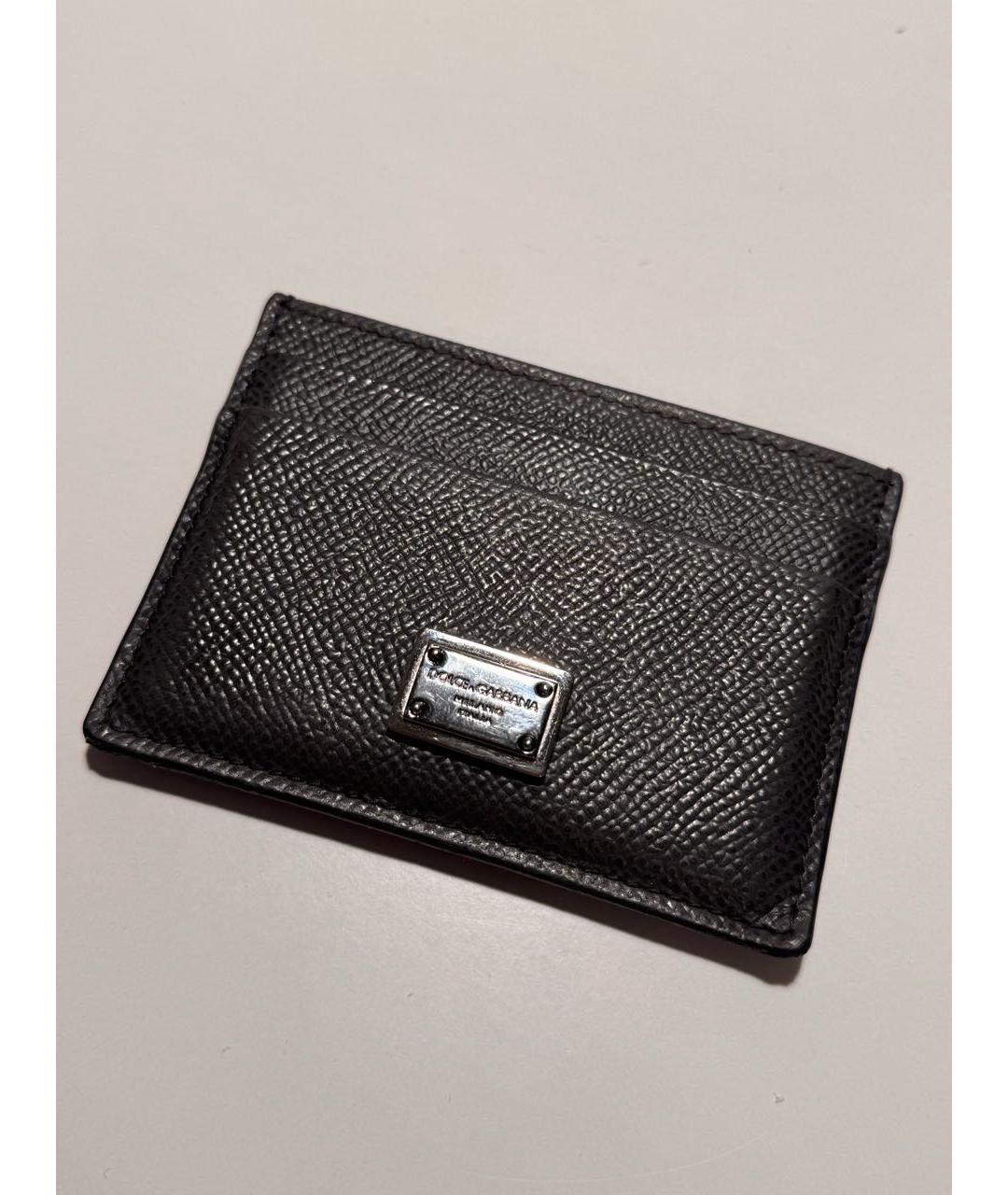 DOLCE&GABBANA Антрацитовый кожаный кардхолдер, фото 2